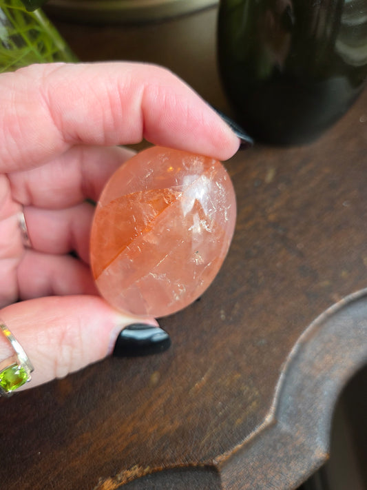 Fire Rose Quartz Palm with Aterism D