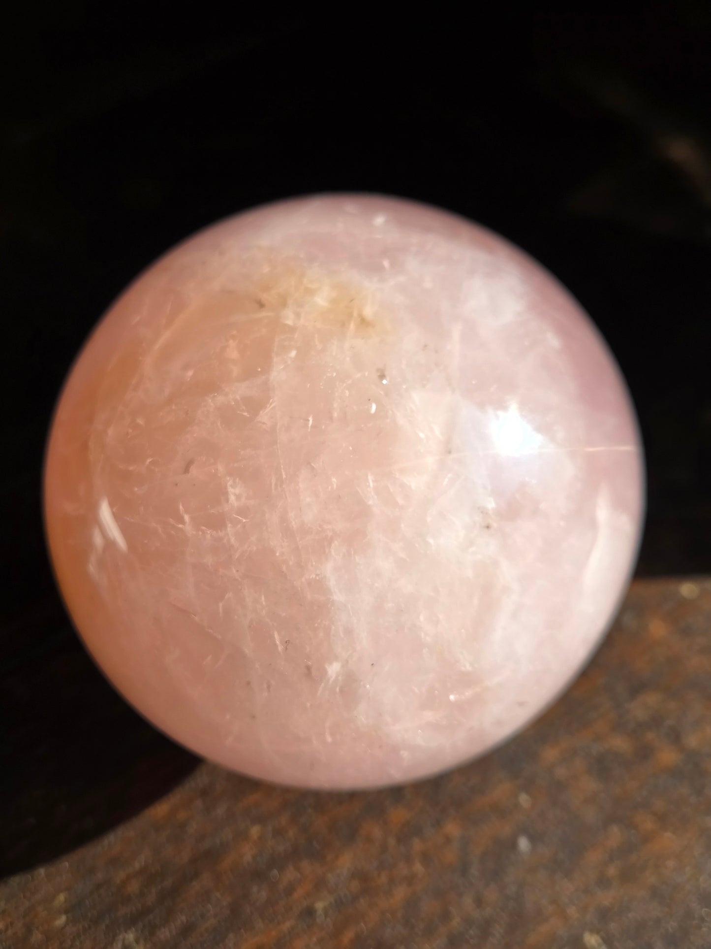 Rose Quartz Sphere D 6 point star
