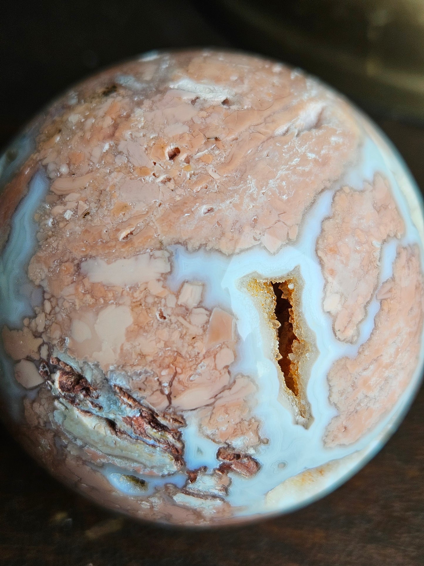 Pink Cotton Candy Agate Sphere B