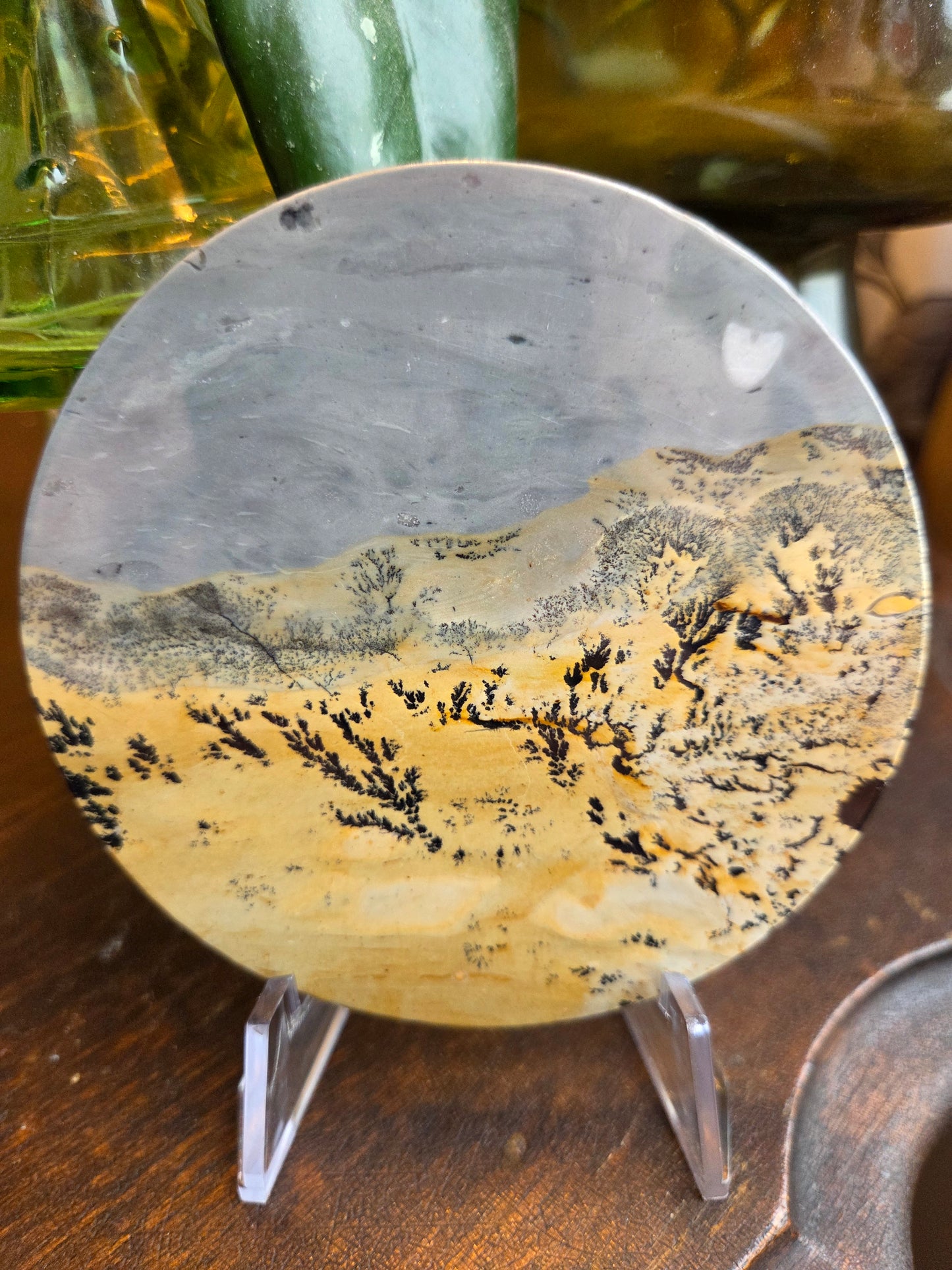Jasper Picture with Heart "Cloud"  Round Slab B