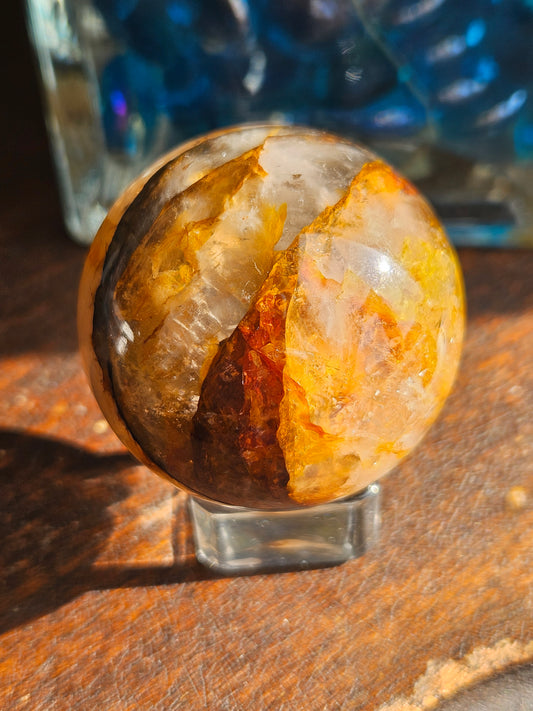Golden Healer Fire Quartz Sphere B with Asterism