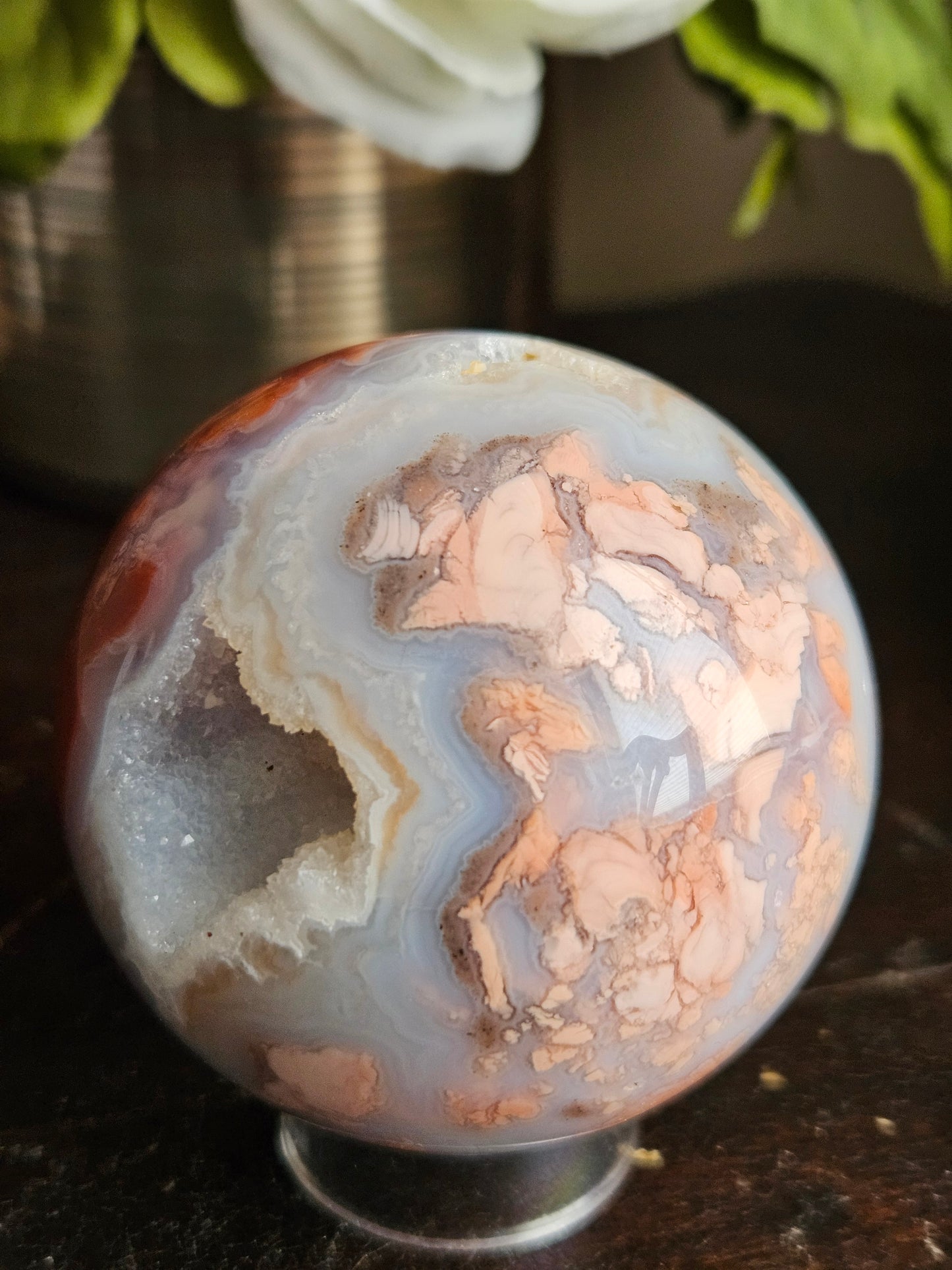 Pink Cotton Candy Agate Sphere C
