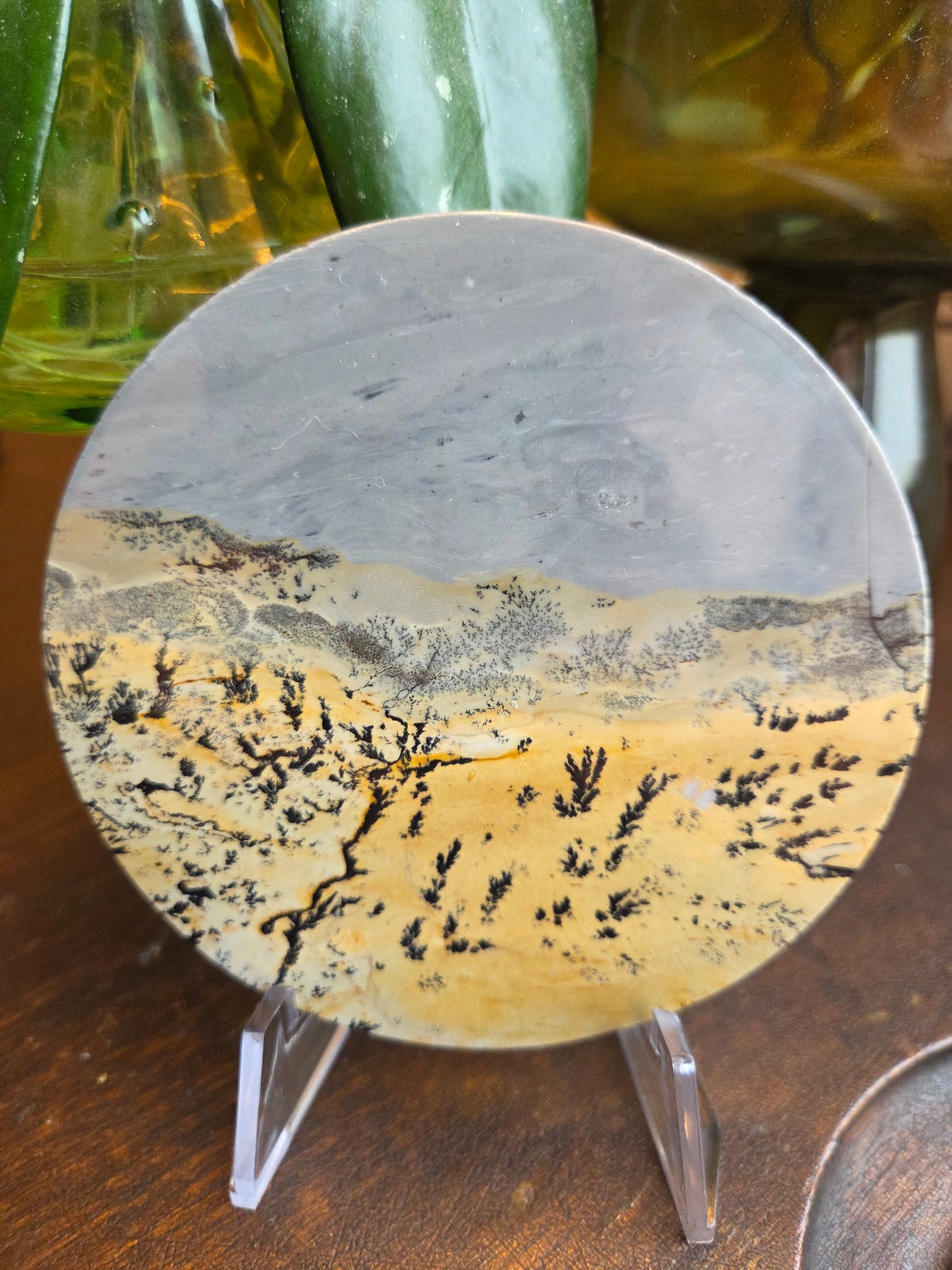 Jasper Picture with Heart "Cloud"  Round Slab B