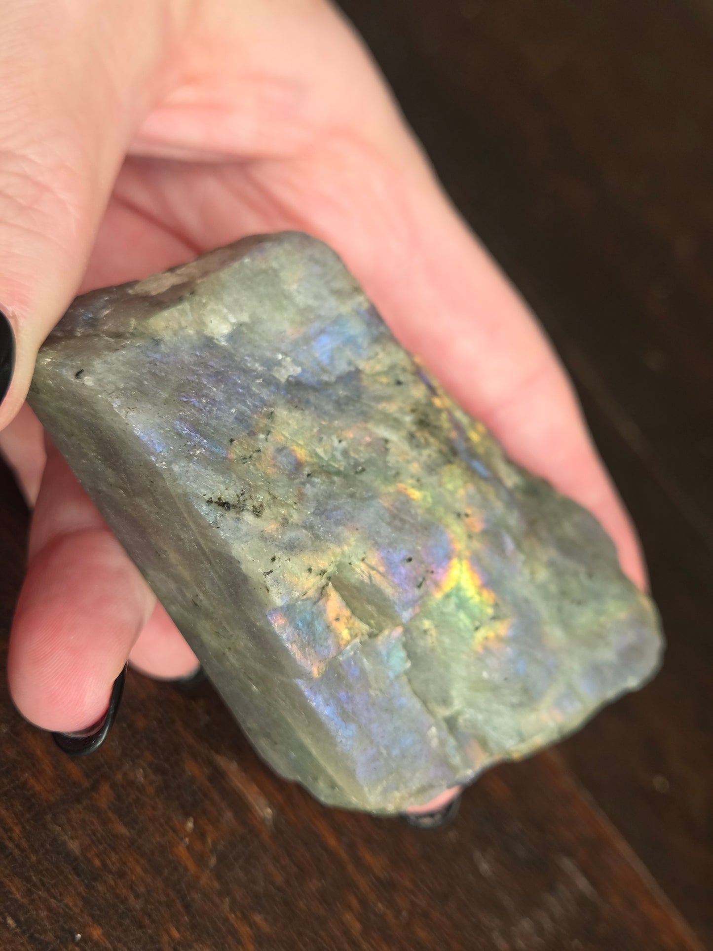 Labradorite Freeform Flash B Purple, Pink, Blue, and Golden flash!