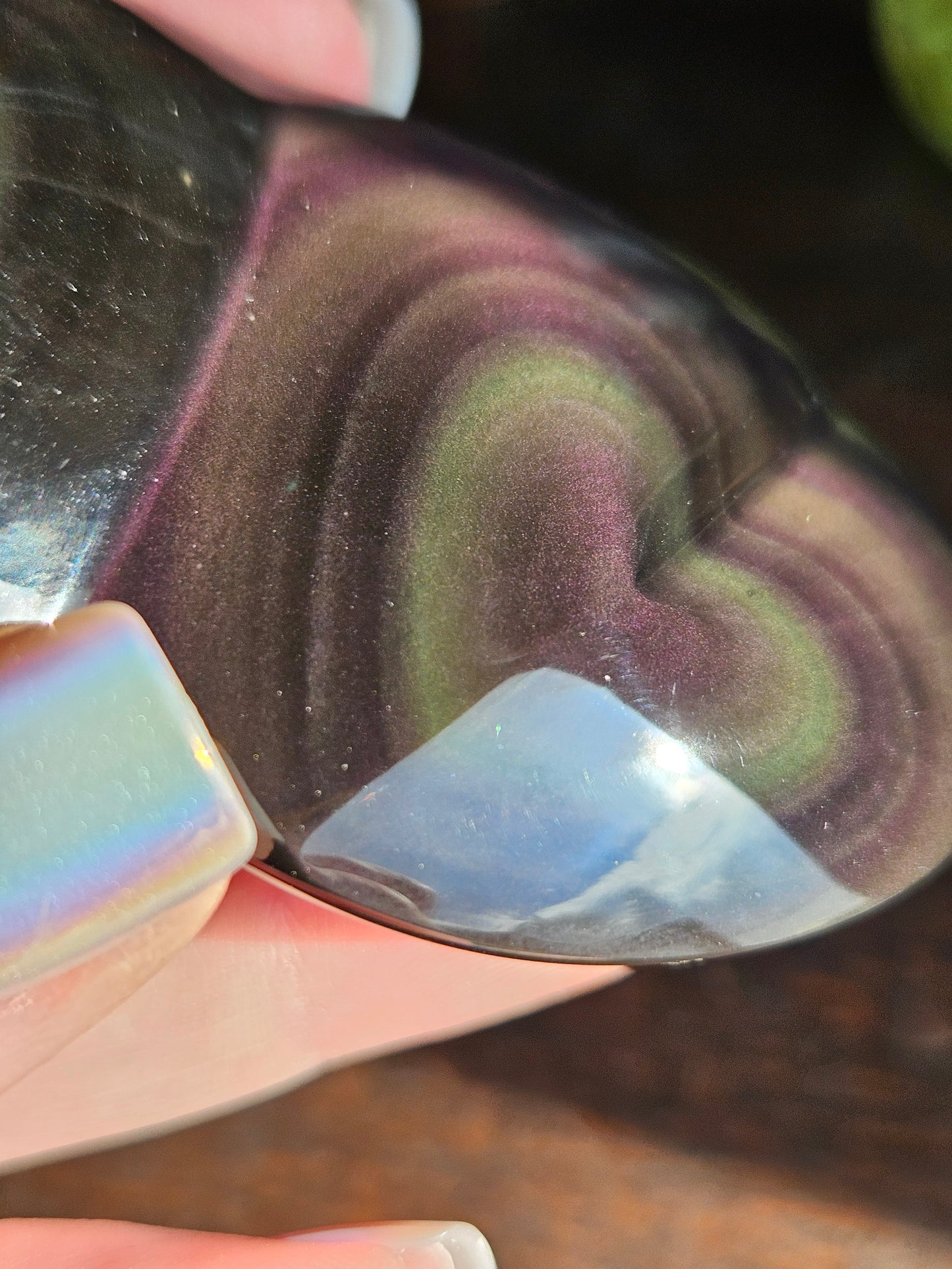 Obsidian Rainbow Double Heart