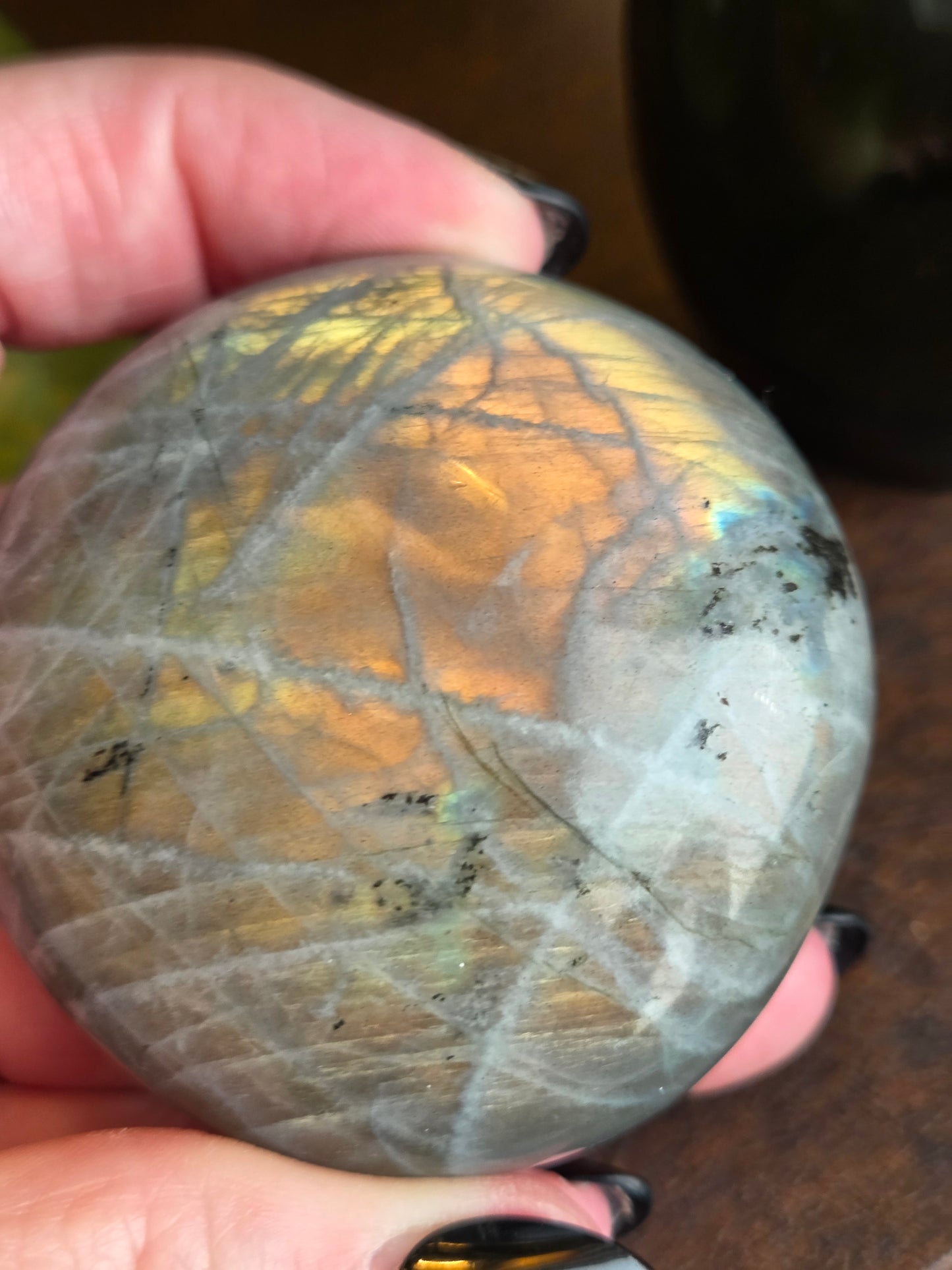 Labradorite Sunset Orange Gold Chartreuse B