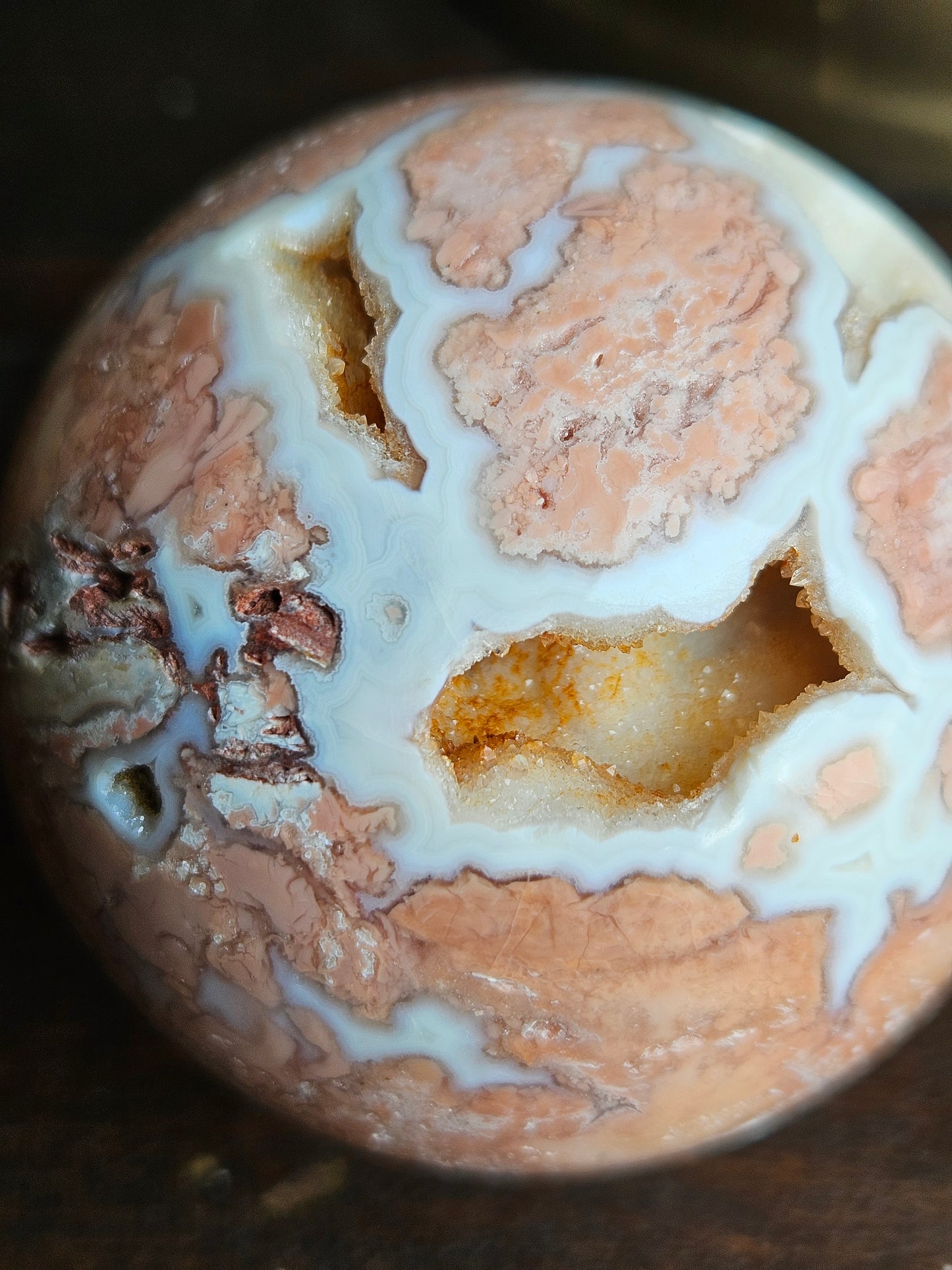 Pink Cotton Candy Agate Sphere B