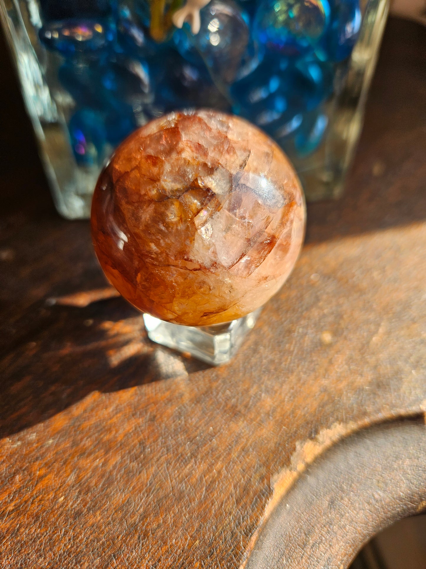 Golden Healer Fire Quartz Sphere A with Asterism