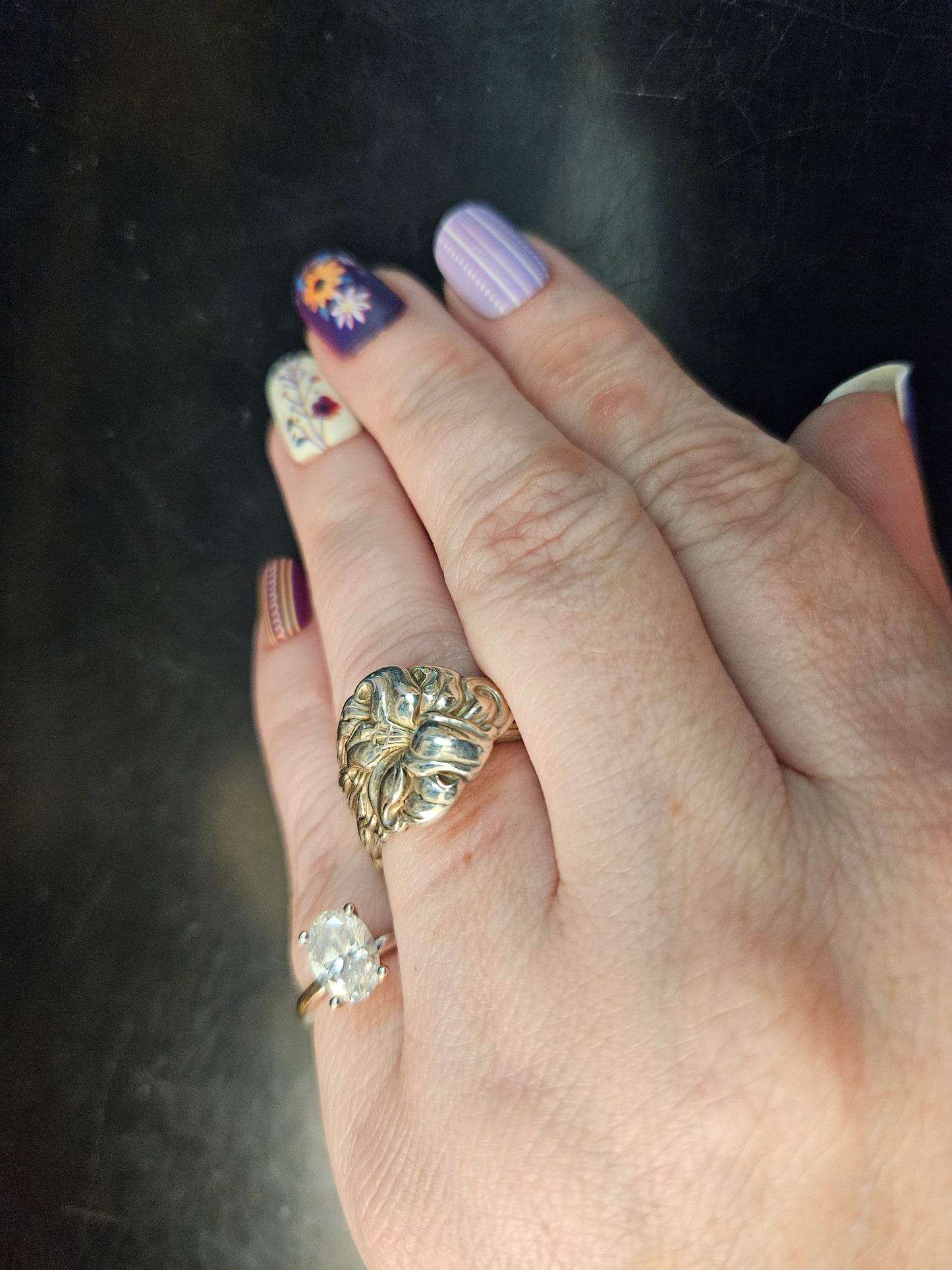 Vintage Sterling Silver Lily Ring