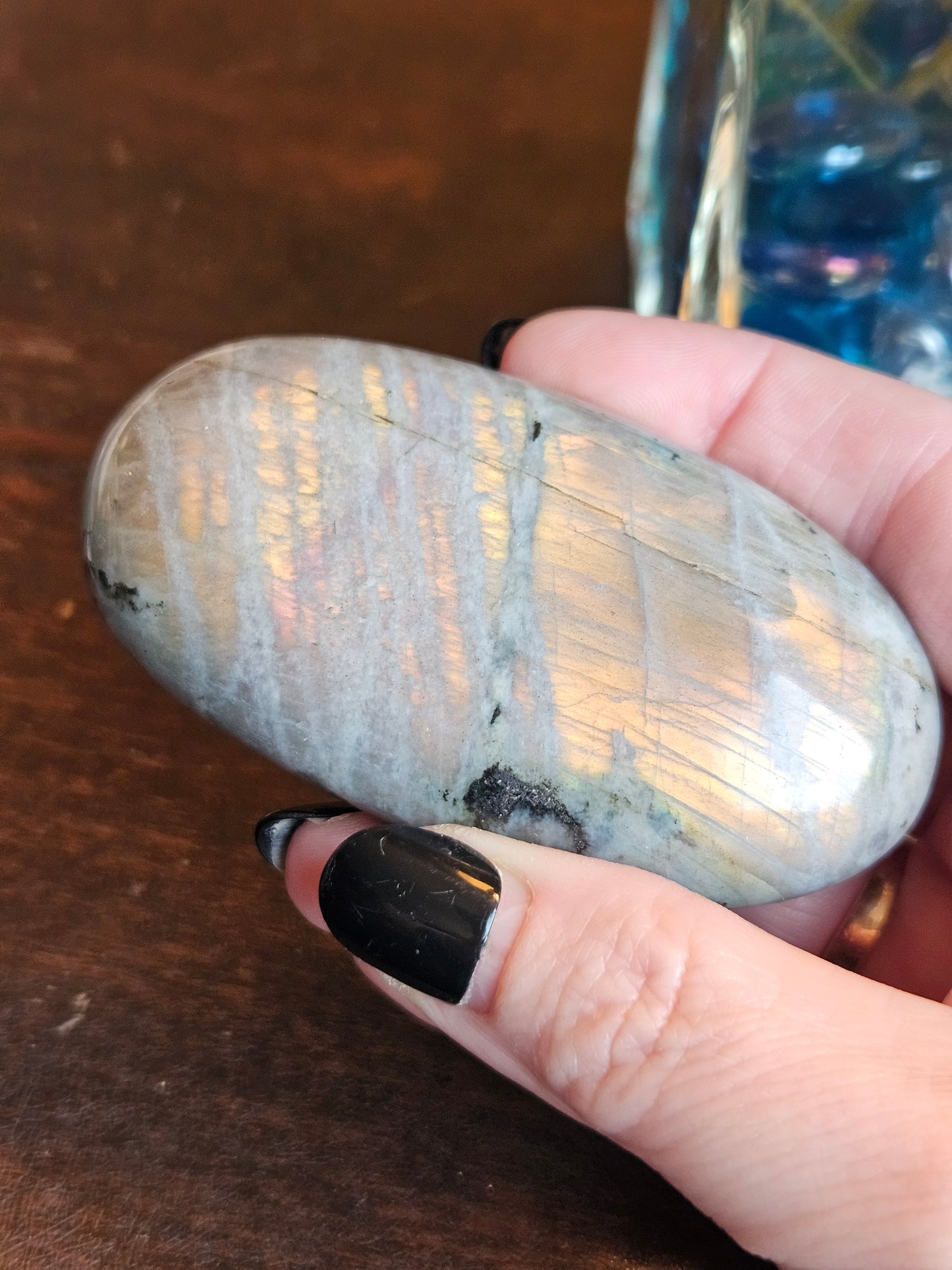 Labradorite Sunset Orange Gold Chartreuse Pink A
