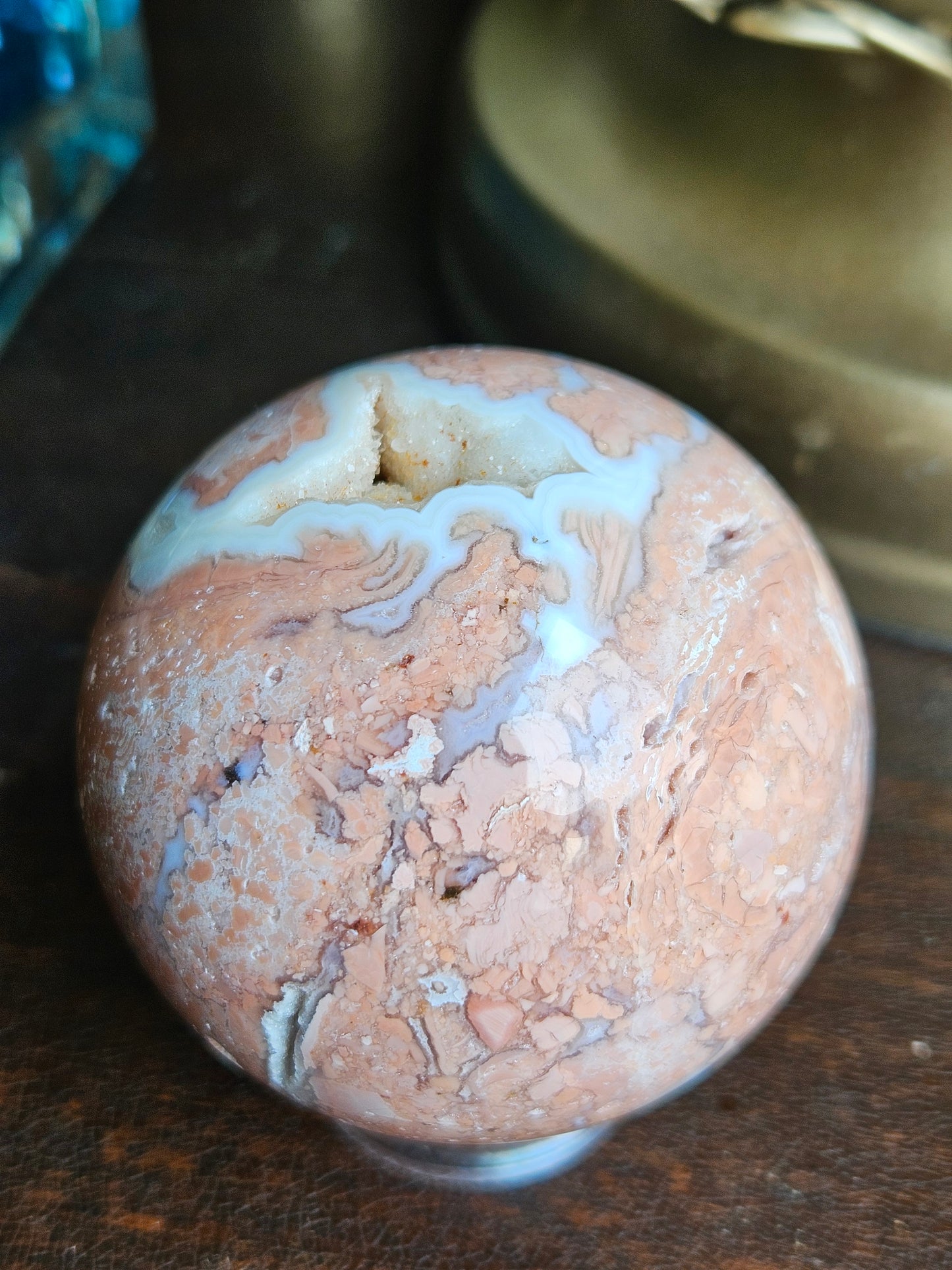 Pink Cotton Candy Agate Sphere B
