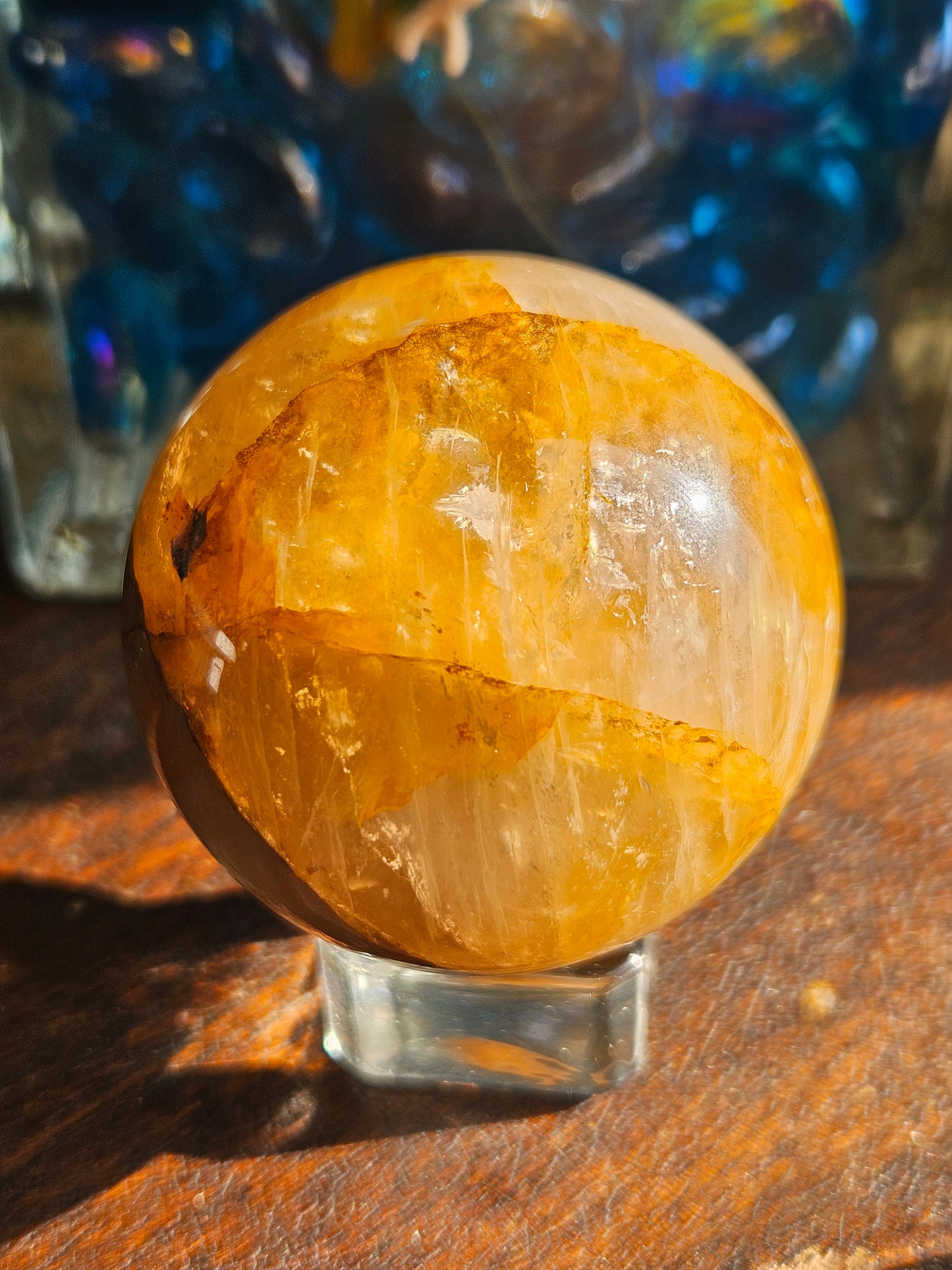 Golden Healer Fire Quartz Sphere C with Asterism