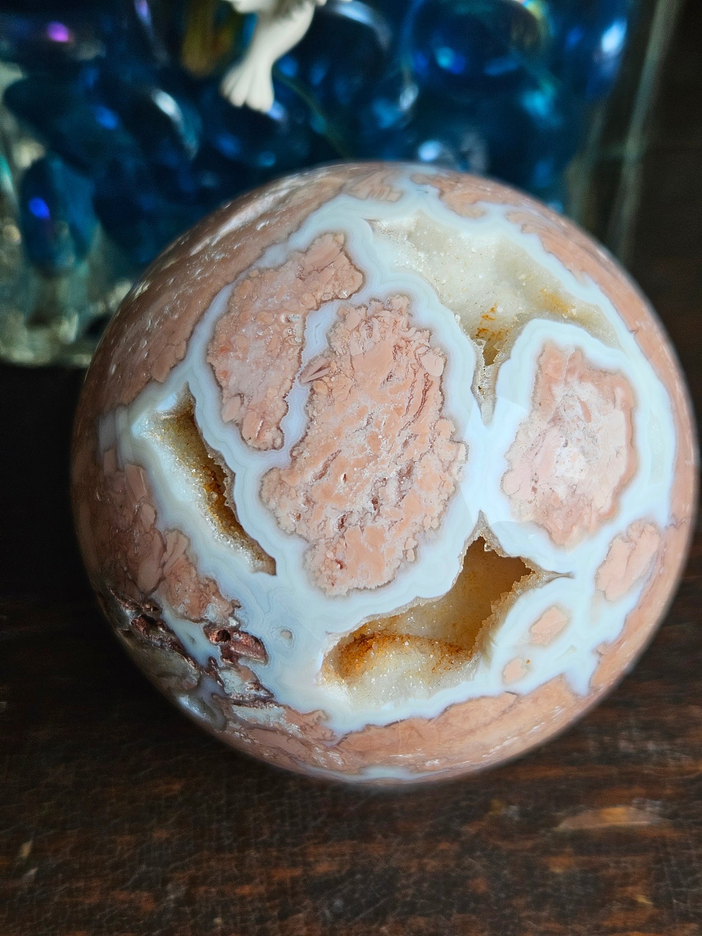 Pink Cotton Candy Agate Sphere B