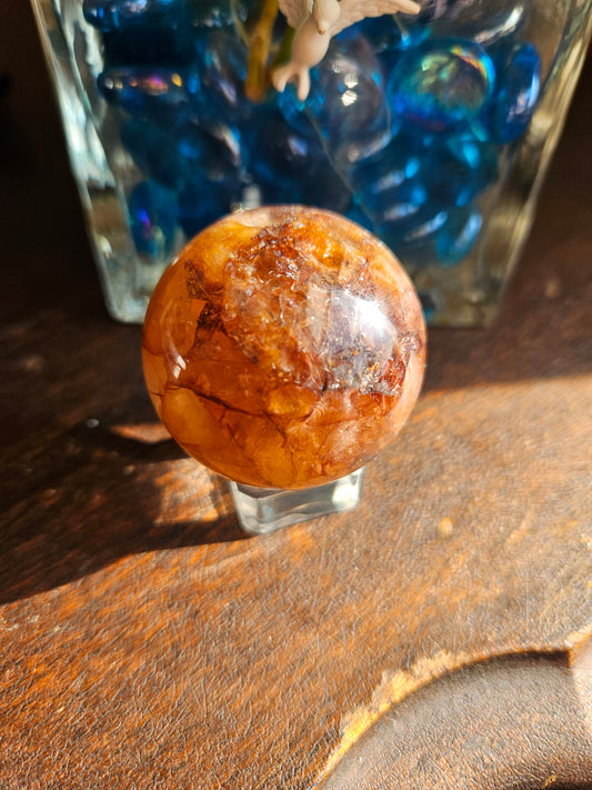 Golden Healer Fire Quartz Sphere A with Asterism