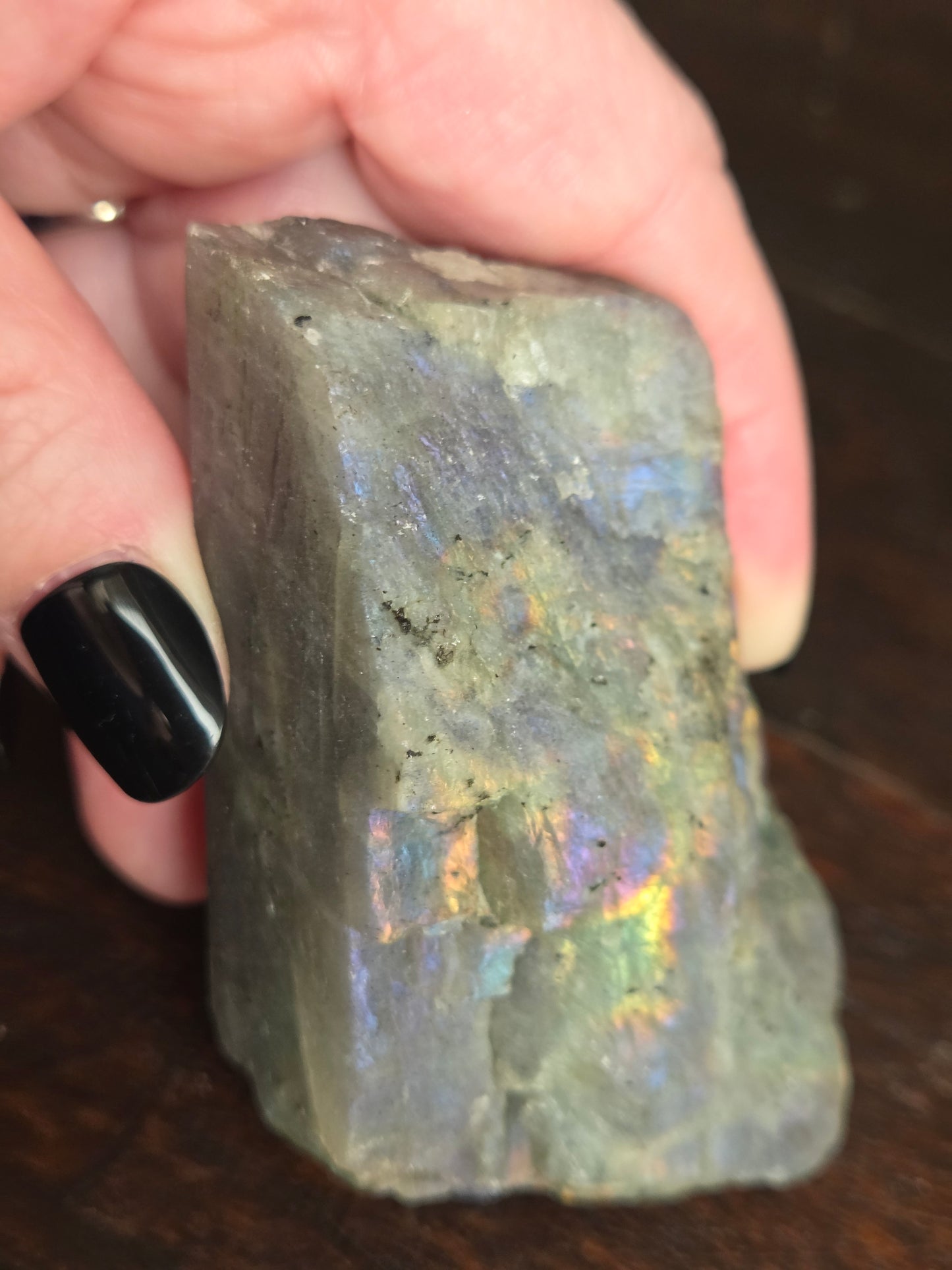 Labradorite Freeform Flash B Purple, Pink, Blue, and Golden flash!
