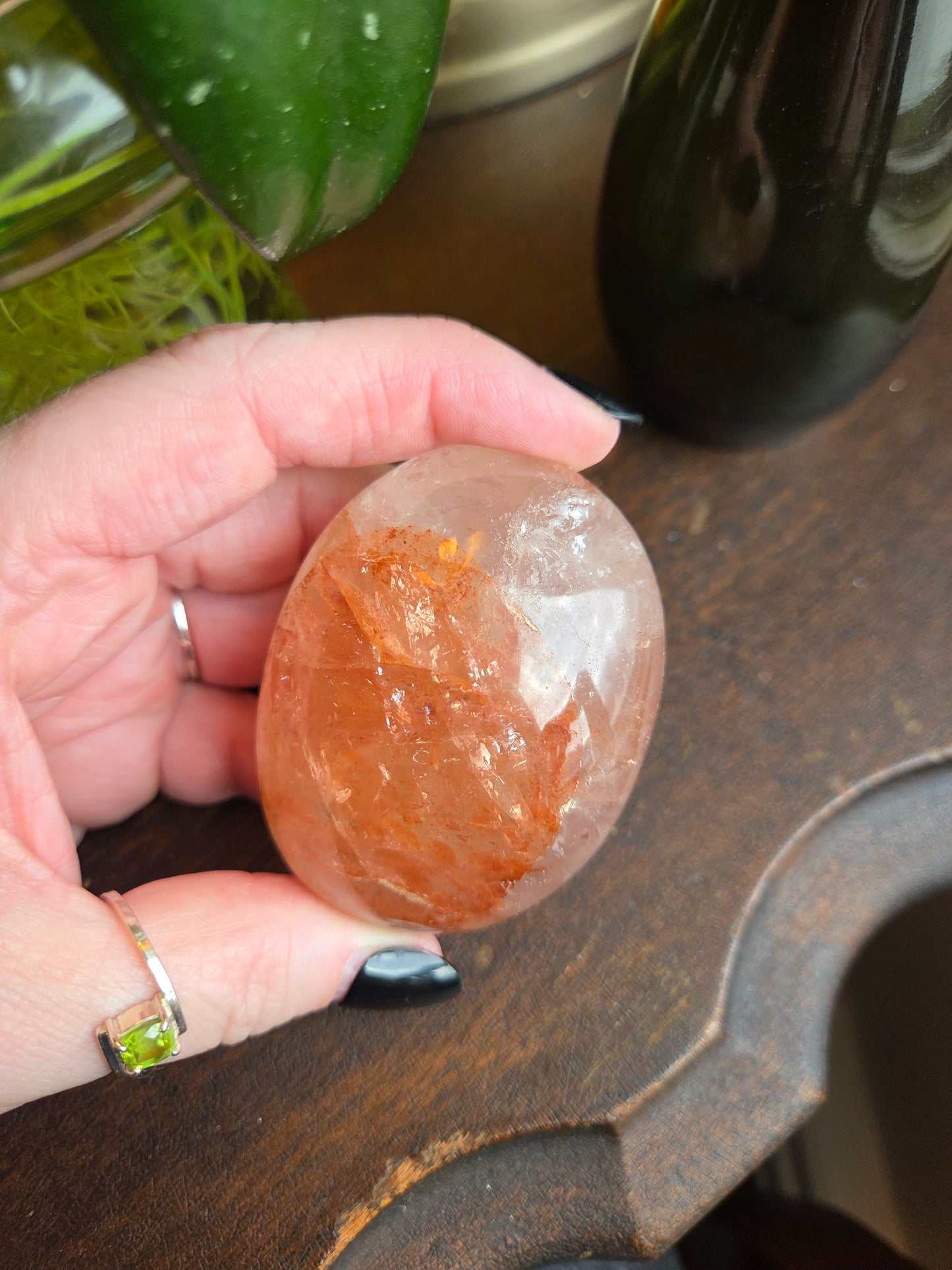 Fire Rose Quartz Palm with Aterism G