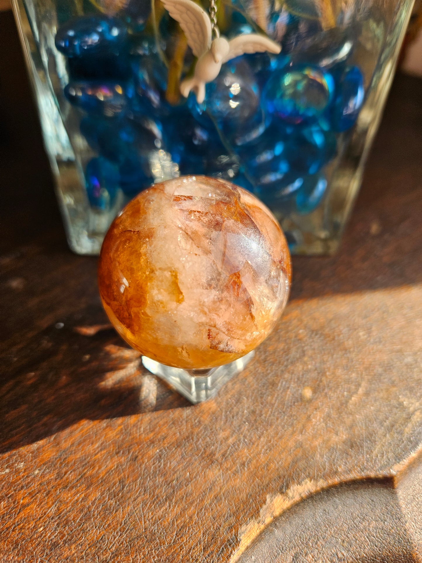 Golden Healer Fire Quartz Sphere A with Asterism
