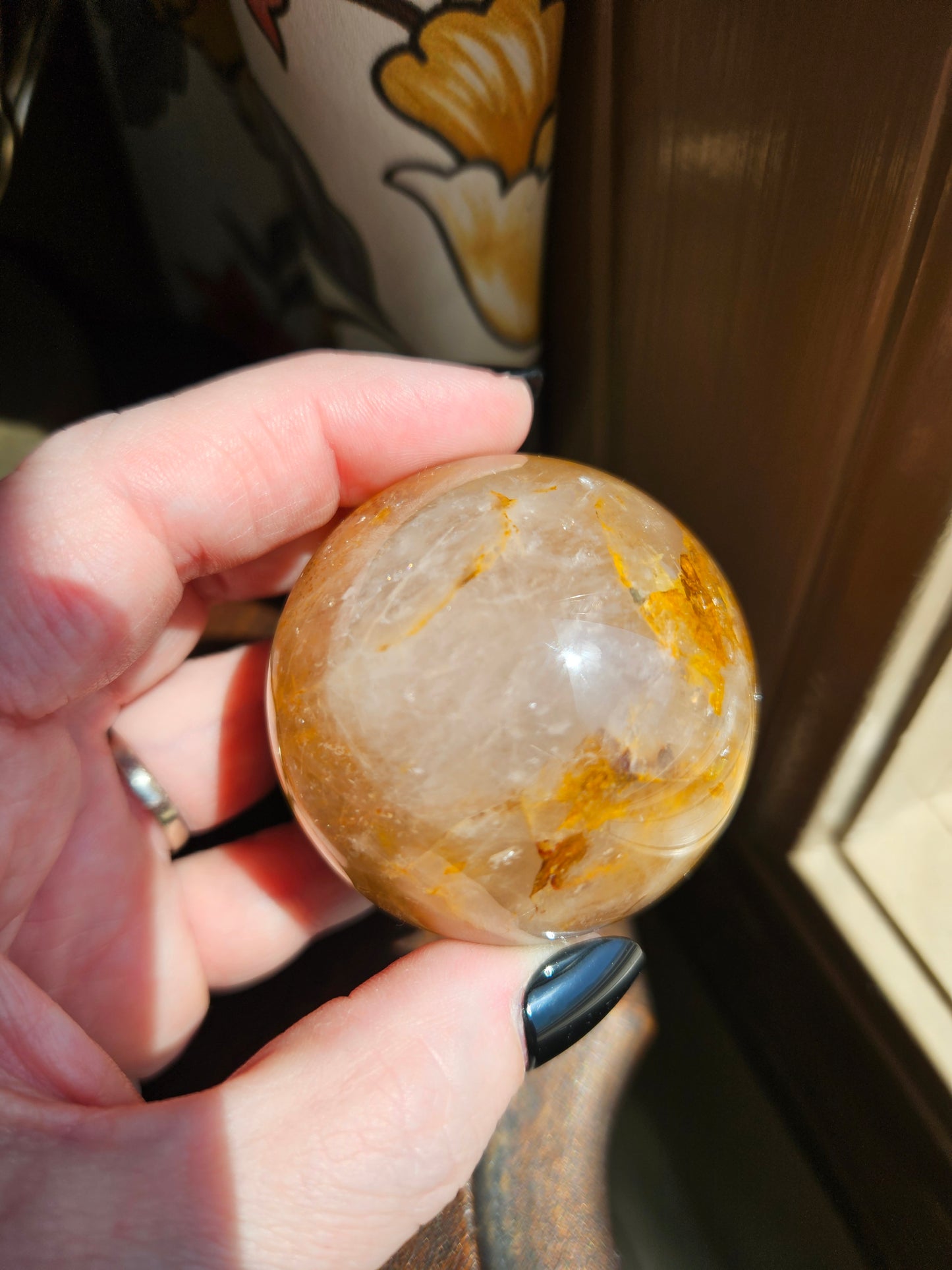 Golden Healer Fire Quartz Sphere C with Asterism