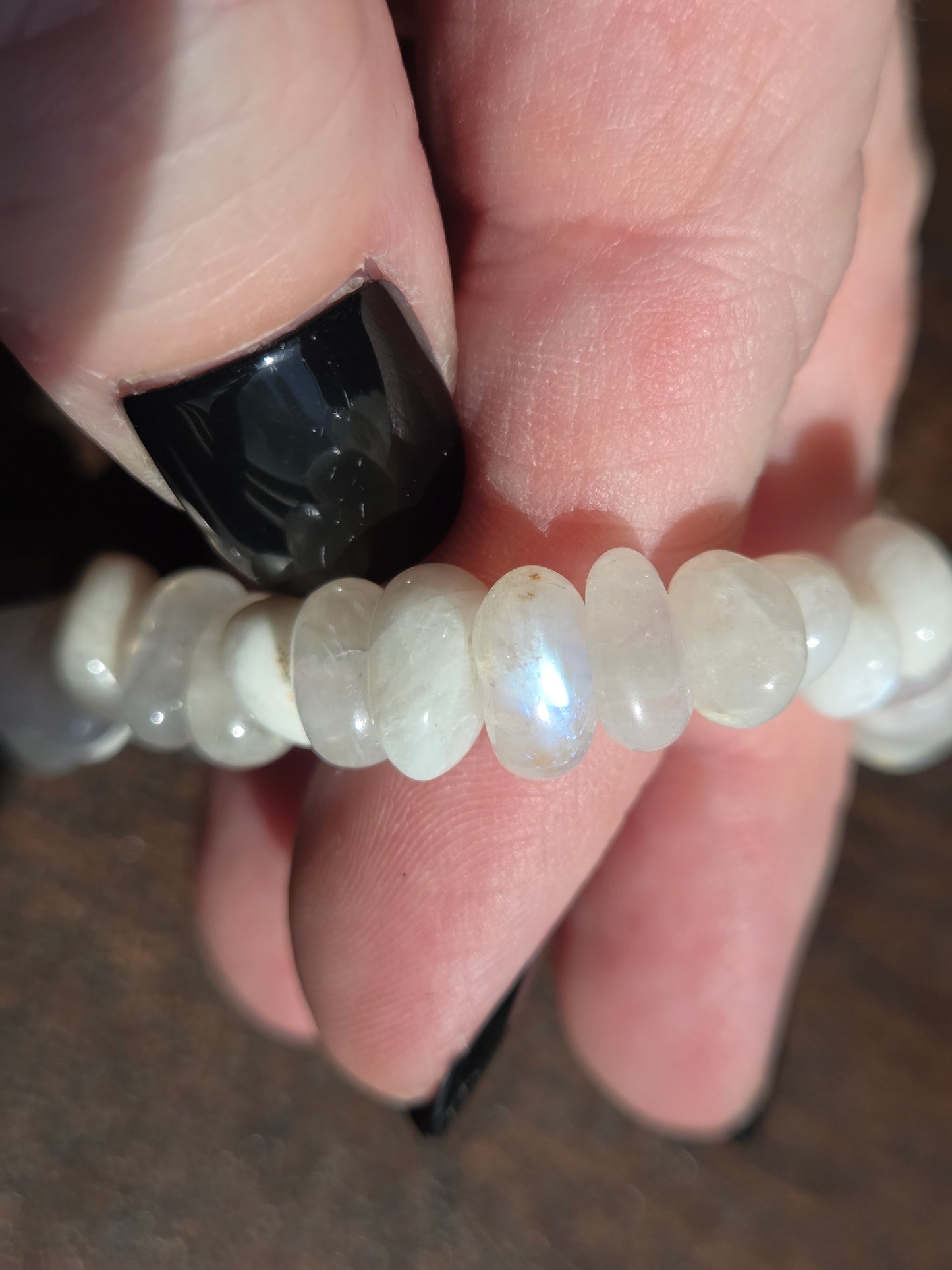 Bracelet, Rainbow Moonstone Chip