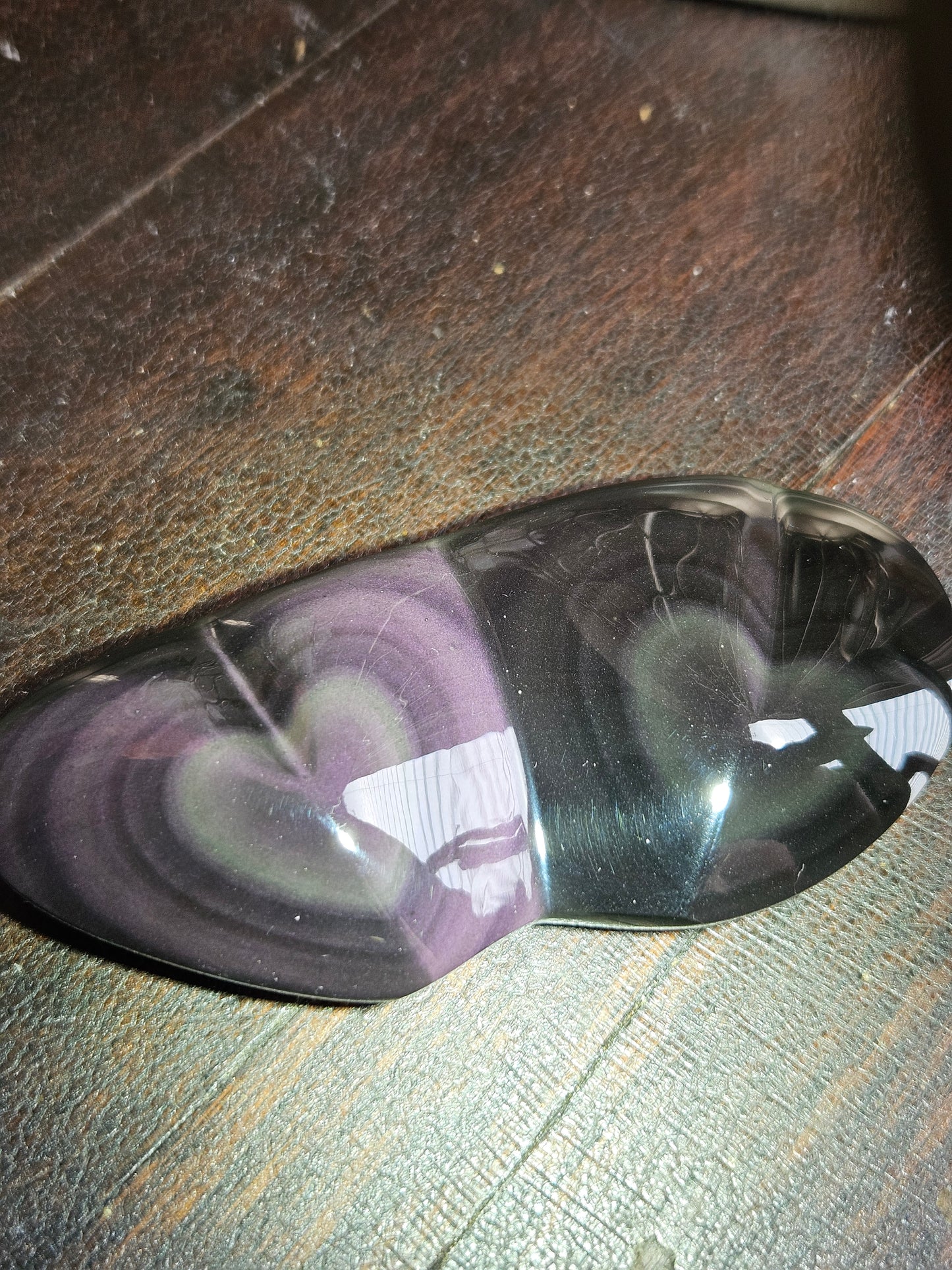 Obsidian Rainbow Double Heart