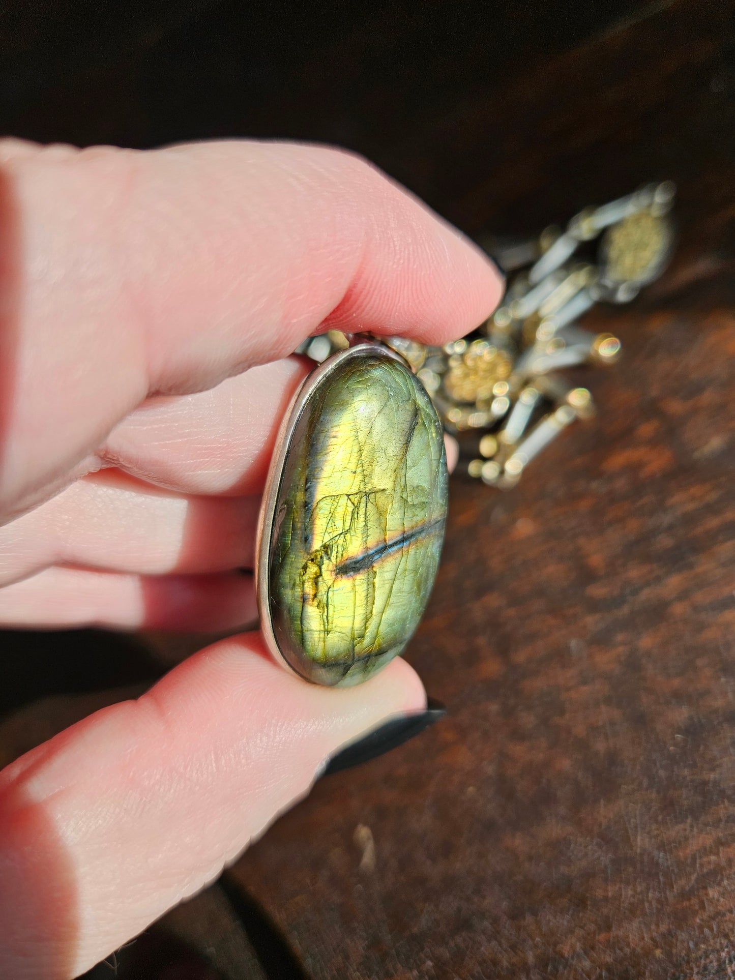 Labradorite Pendant Green