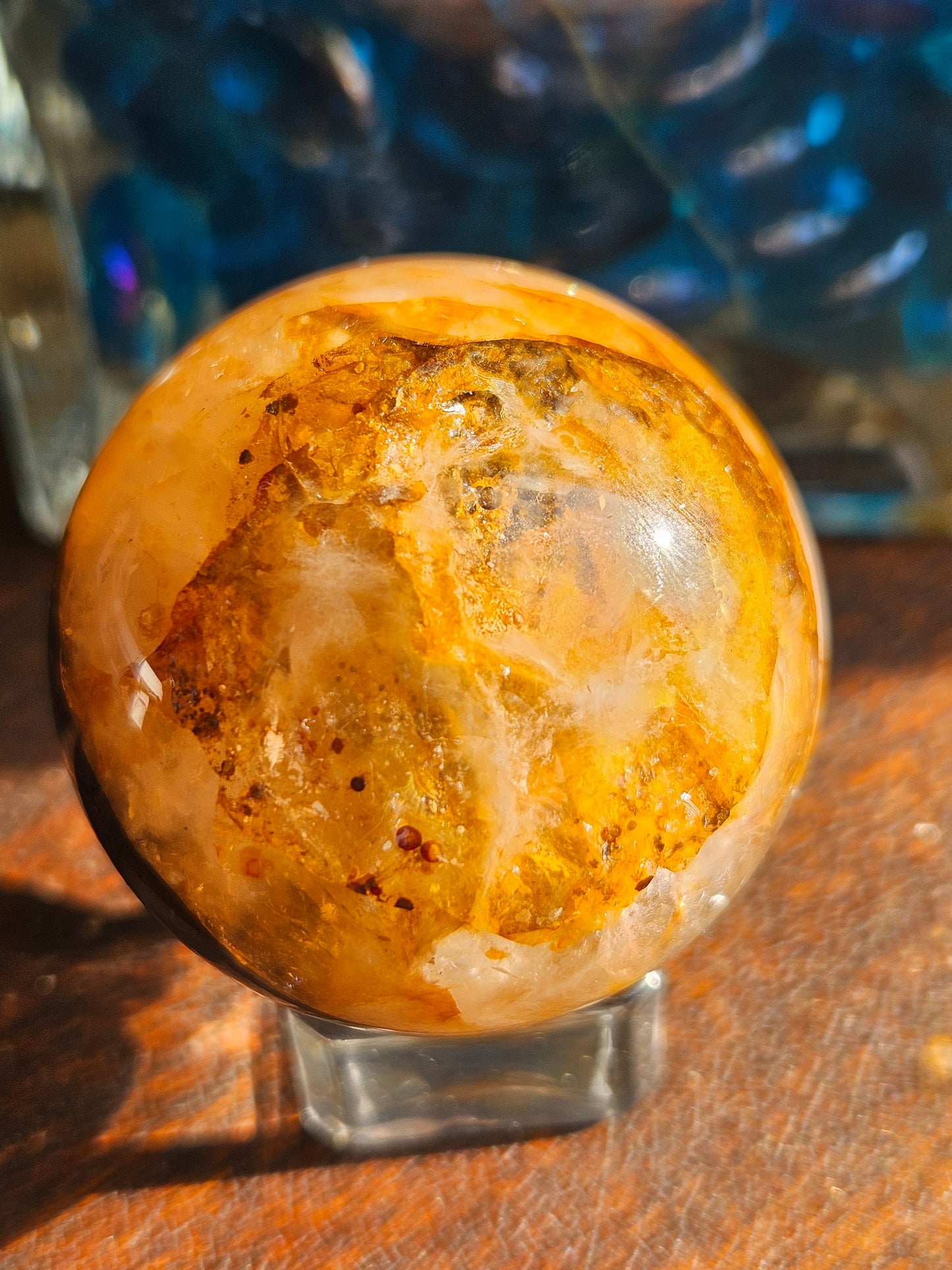 Golden Healer Fire Quartz Sphere B with Asterism