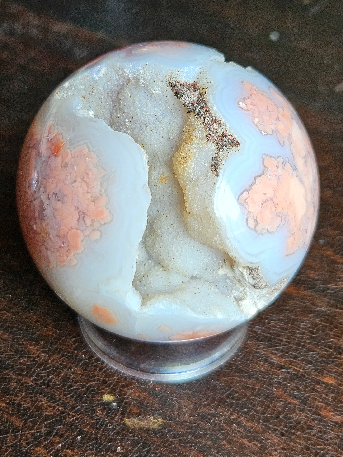 Pink Cotton Candy Agate Sphere A