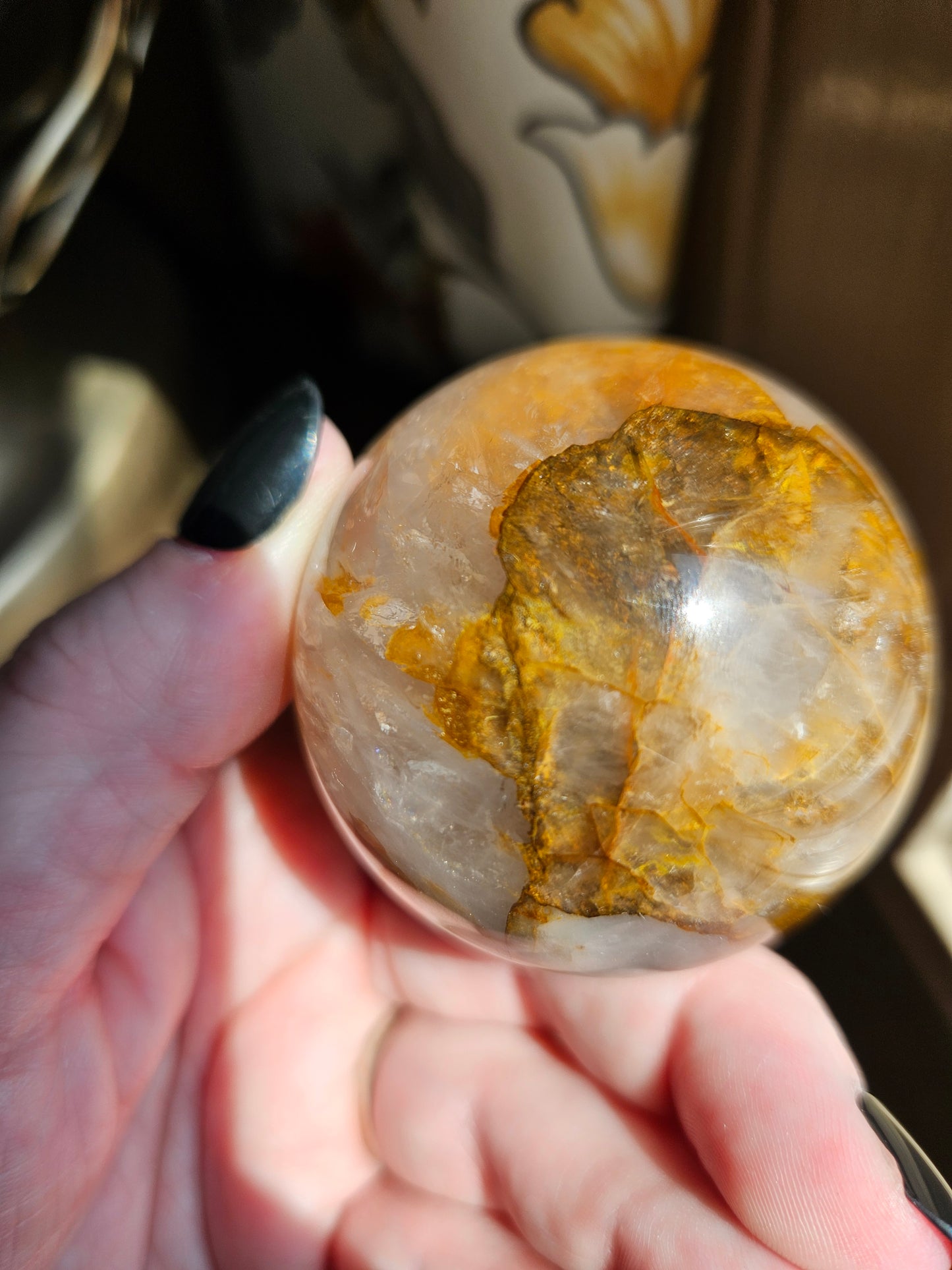 Golden Healer Fire Quartz Sphere C with Asterism