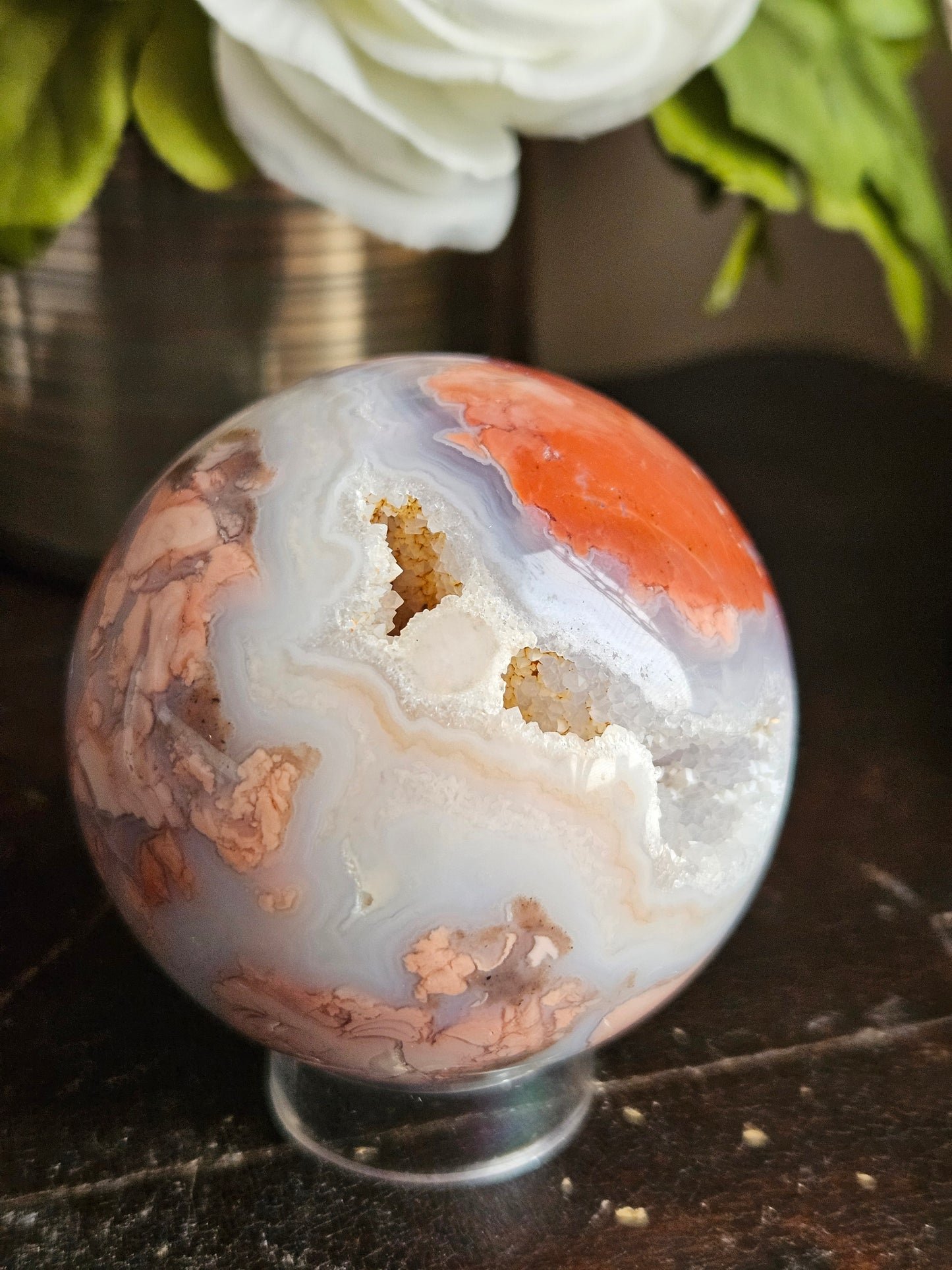 Pink Cotton Candy Agate Sphere C