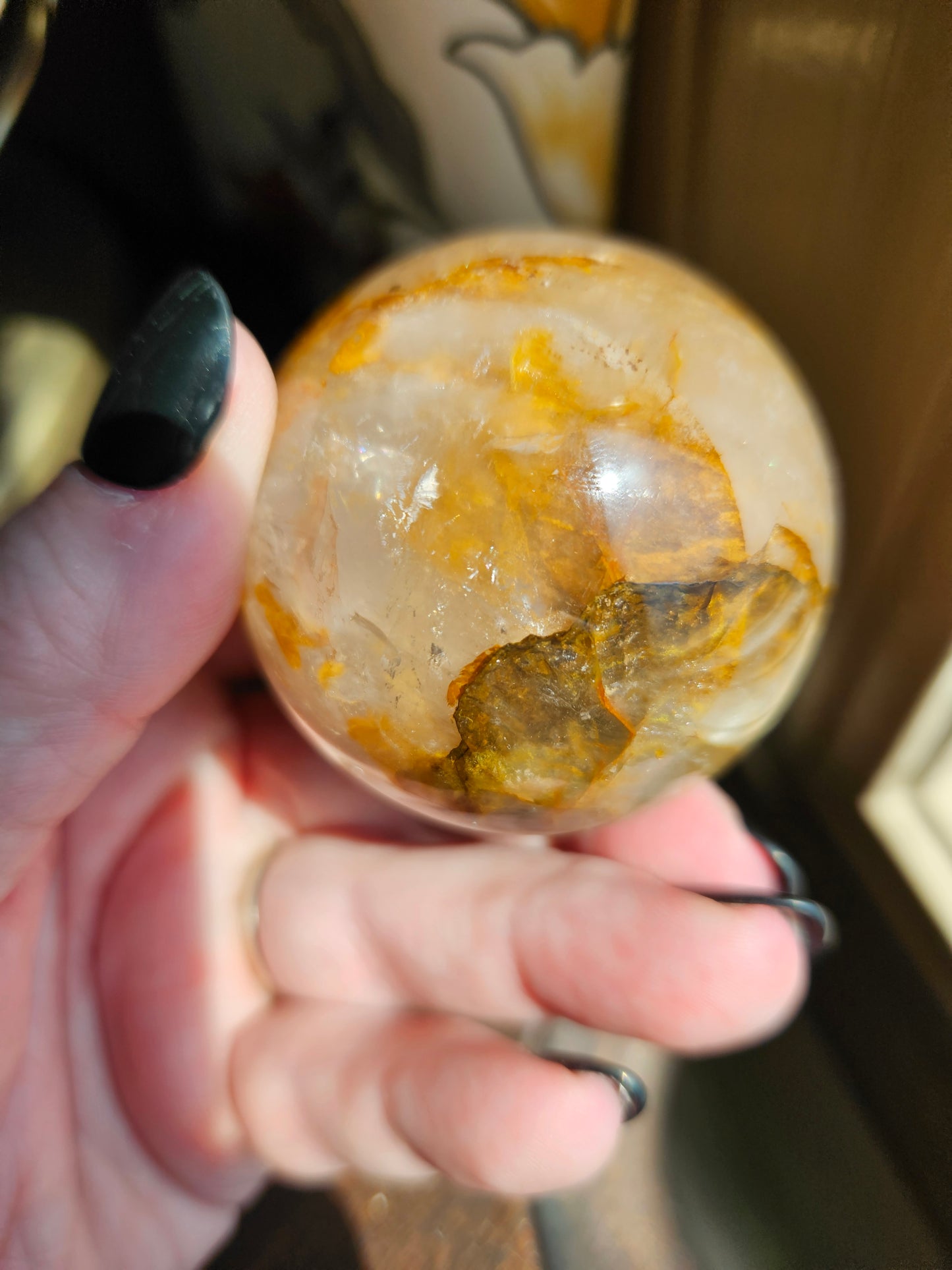 Golden Healer Fire Quartz Sphere C with Asterism