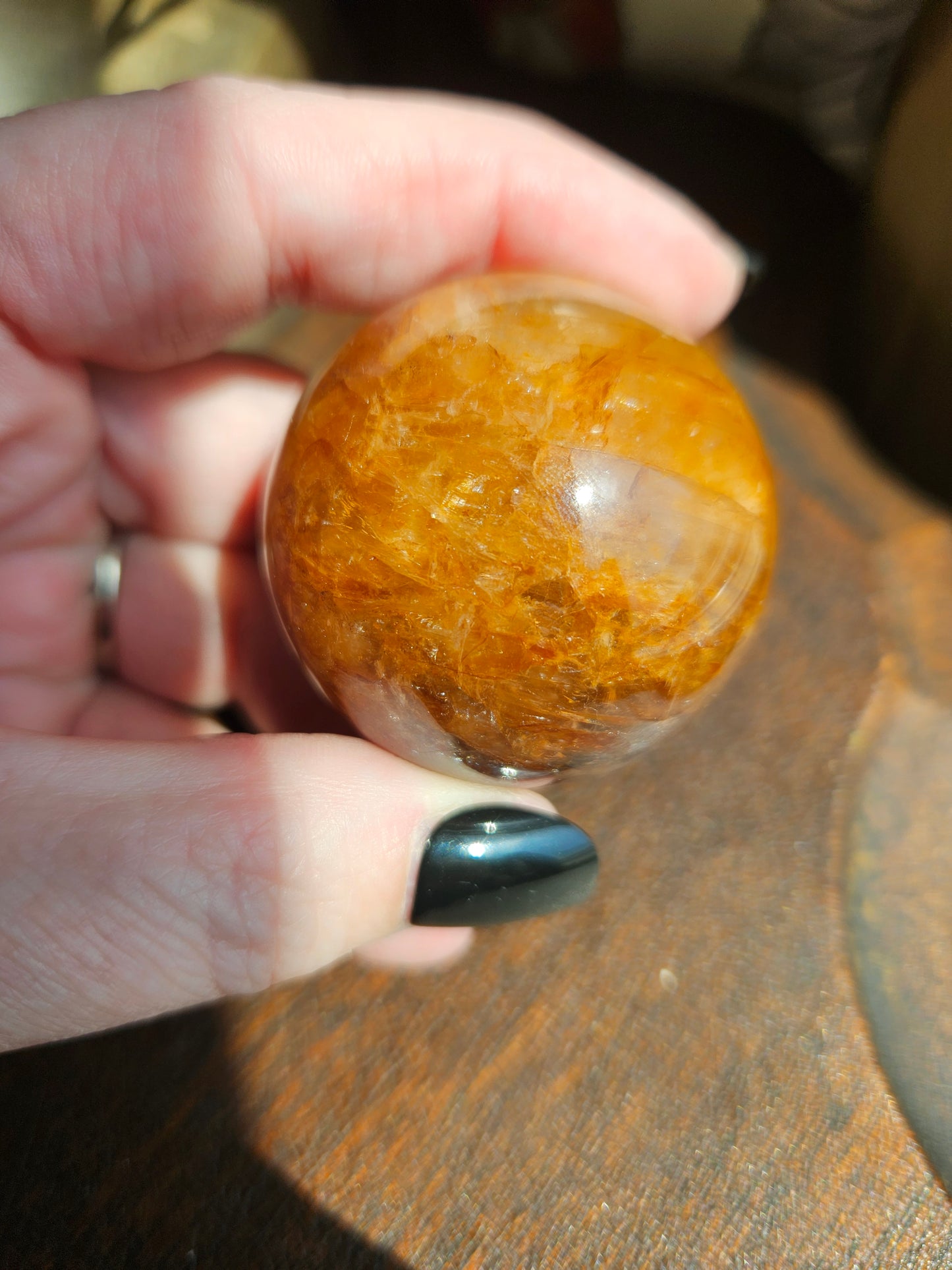 Golden Healer Fire Quartz Sphere A with Asterism