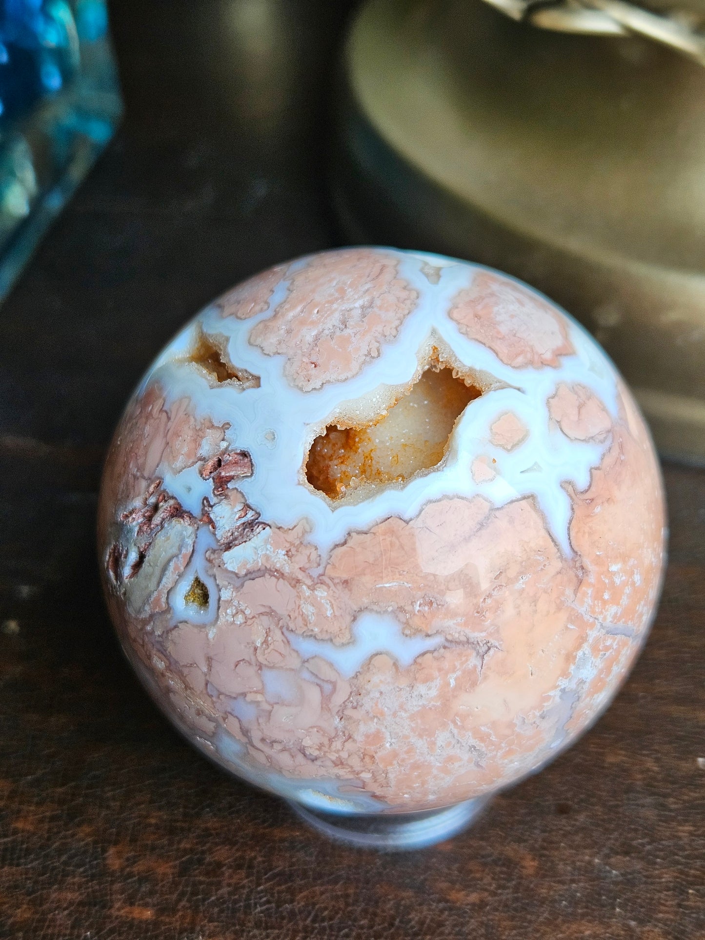 Pink Cotton Candy Agate Sphere B