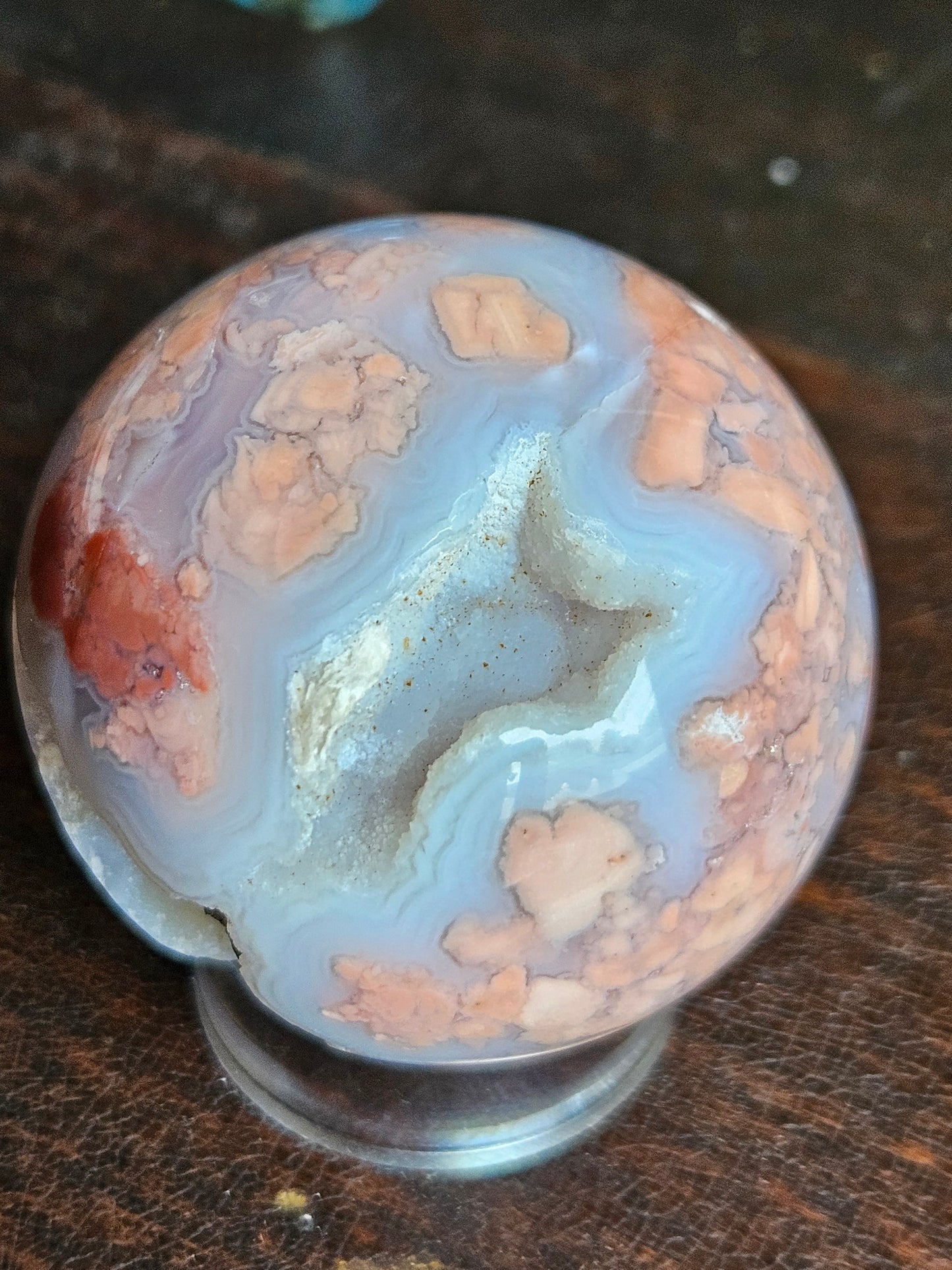 Pink Cotton Candy Agate Sphere A