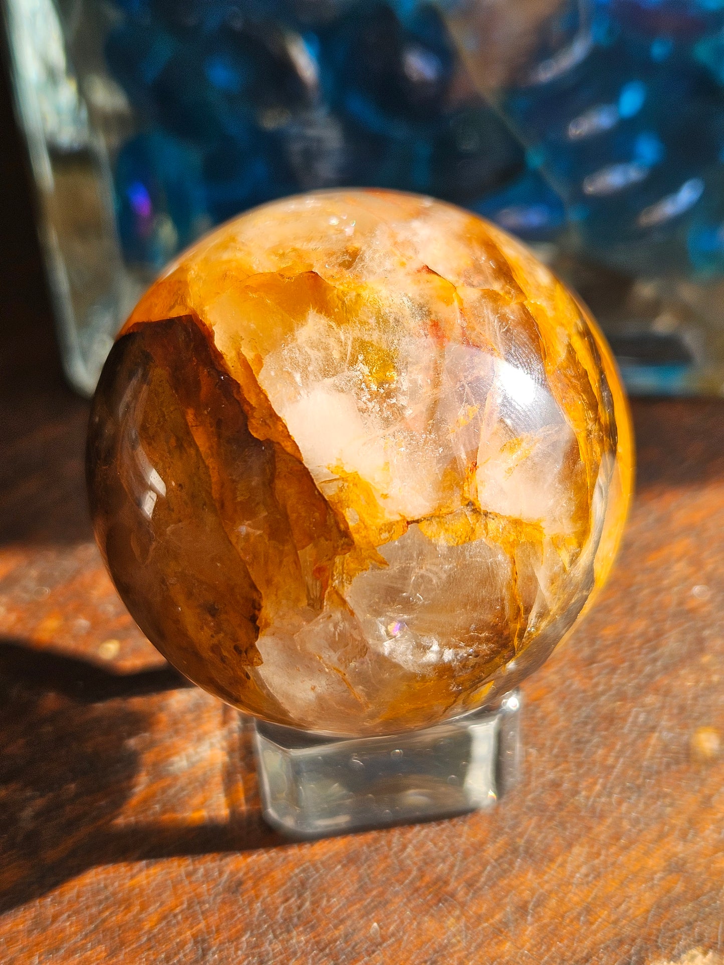 Golden Healer Fire Quartz Sphere B with Asterism