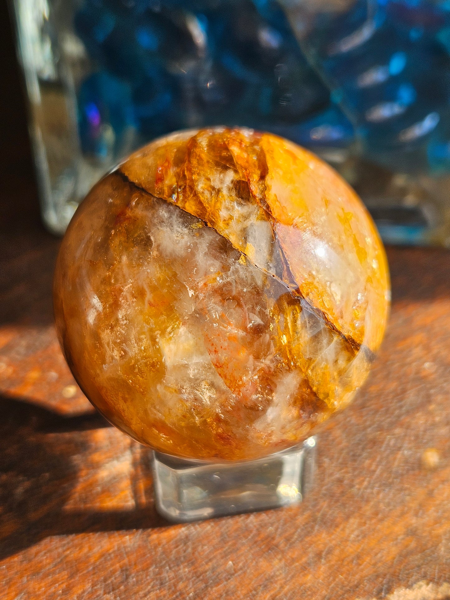Golden Healer Fire Quartz Sphere B with Asterism