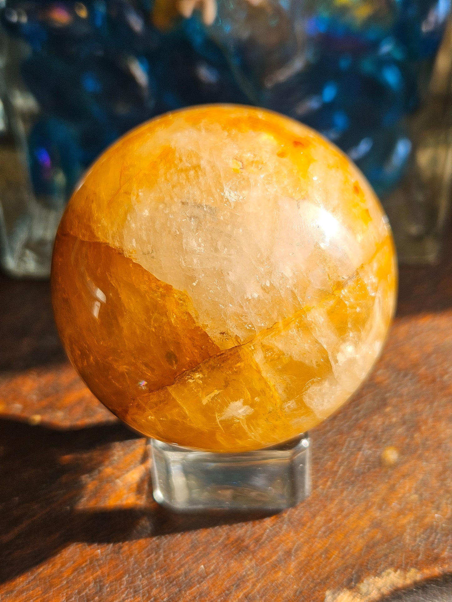Golden Healer Fire Quartz Sphere C with Asterism