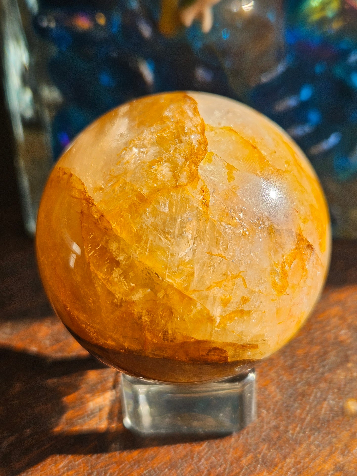 Golden Healer Fire Quartz Sphere C with Asterism