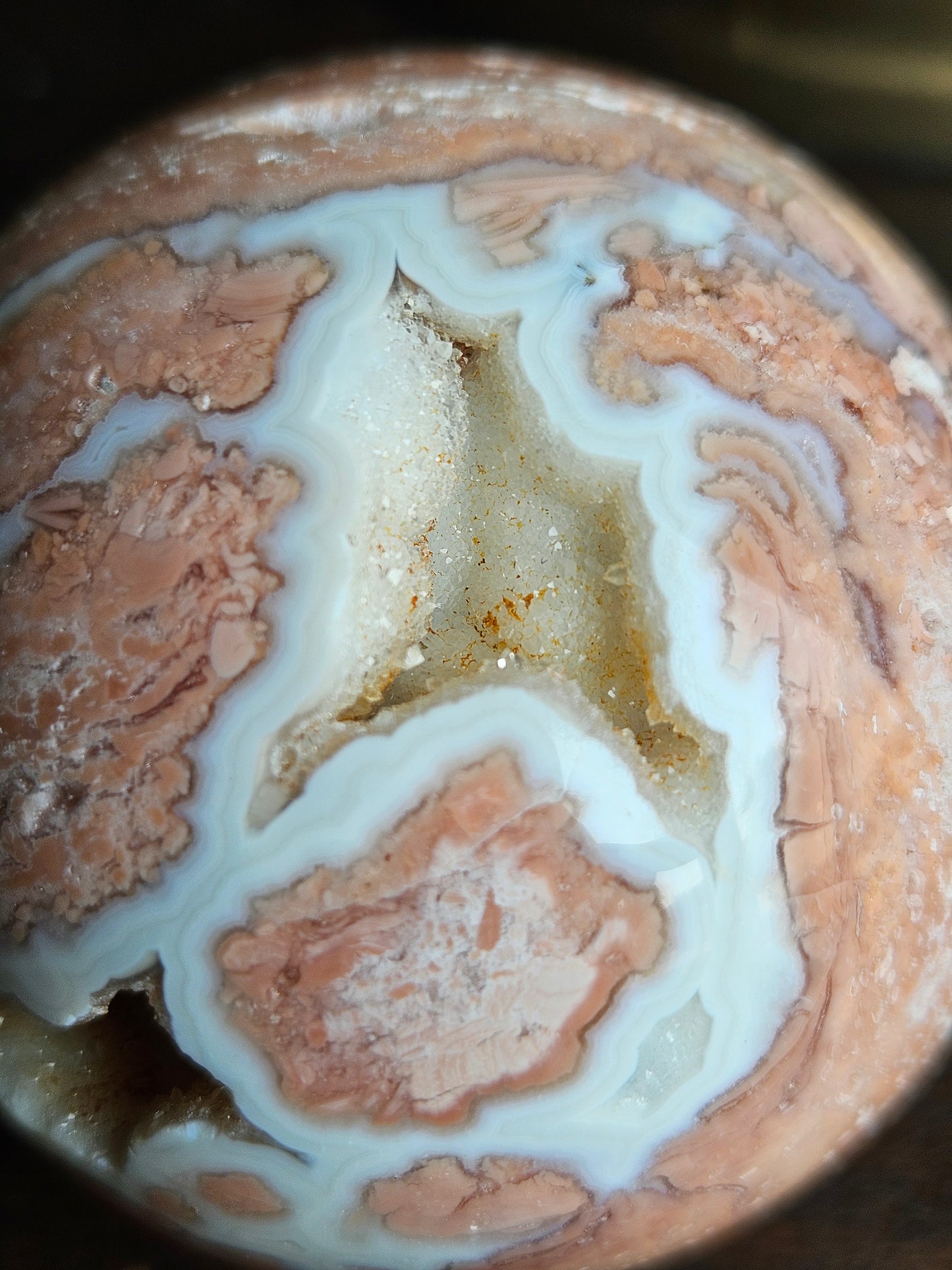Pink Cotton Candy Agate Sphere B