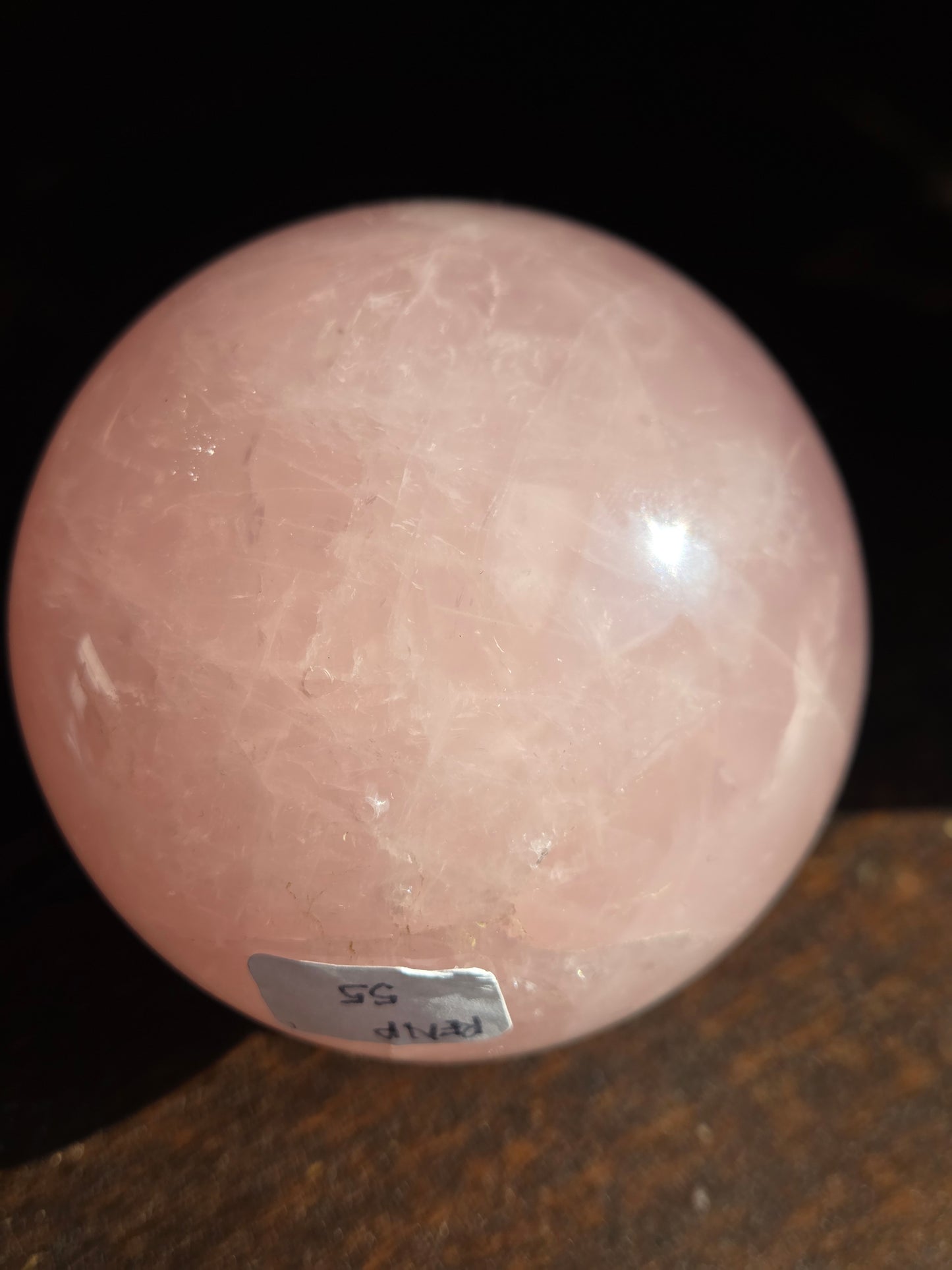 Rose Quartz Sphere D 6 point star