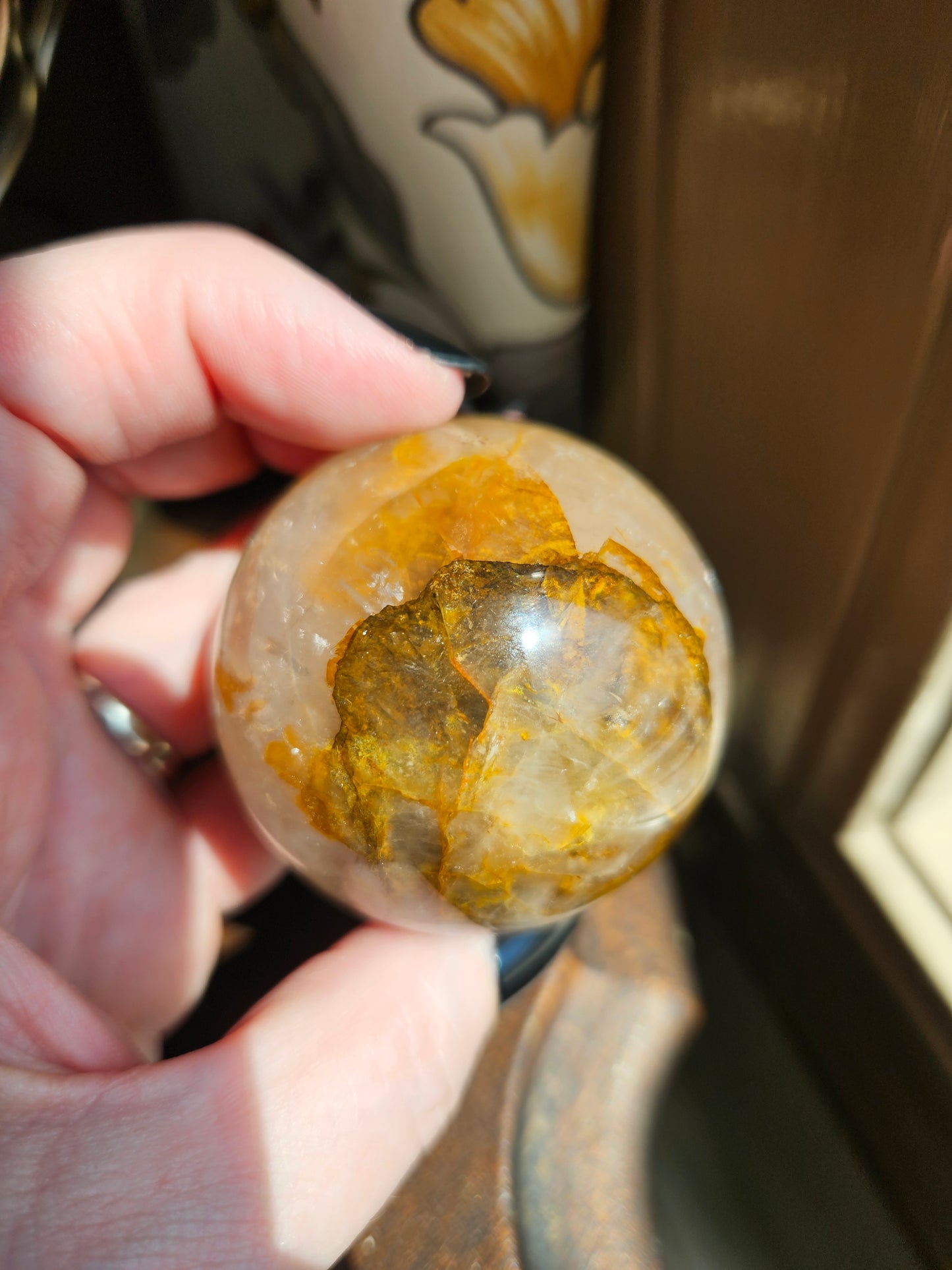 Golden Healer Fire Quartz Sphere C with Asterism