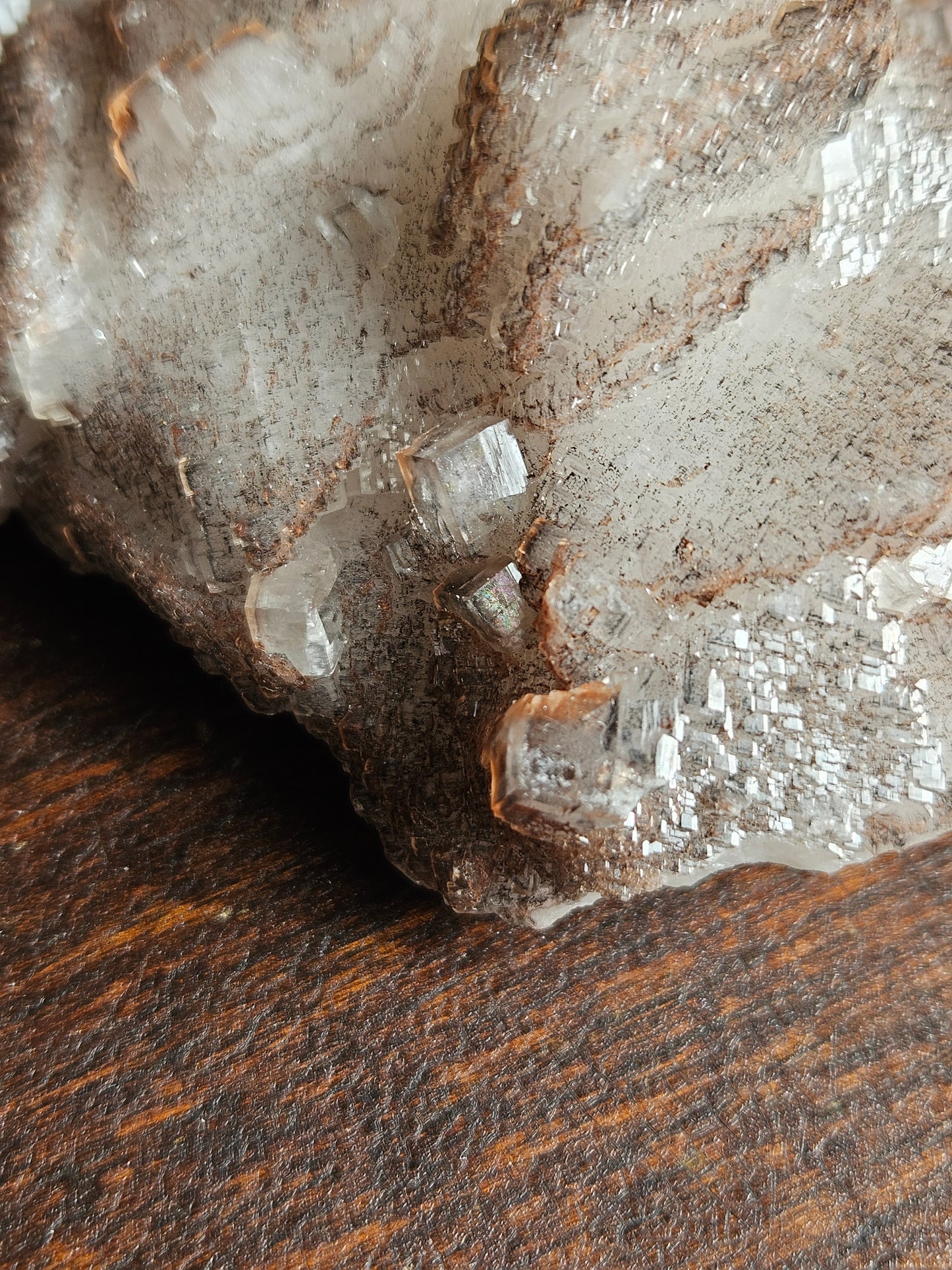 Calcite Cluster, Daye Locality — Iron Staining + Micro Pyrite — 11.9 oz