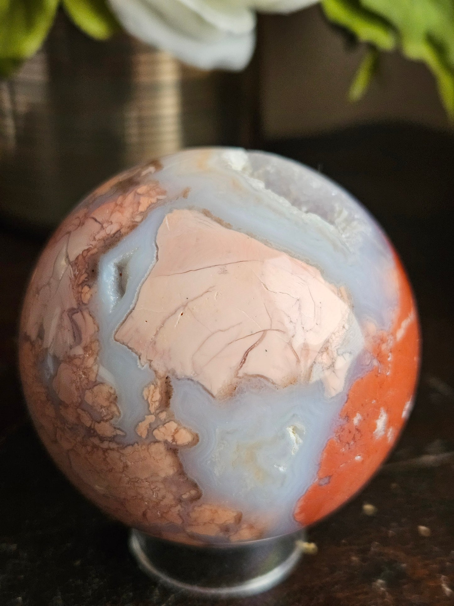 Pink Cotton Candy Agate Sphere C
