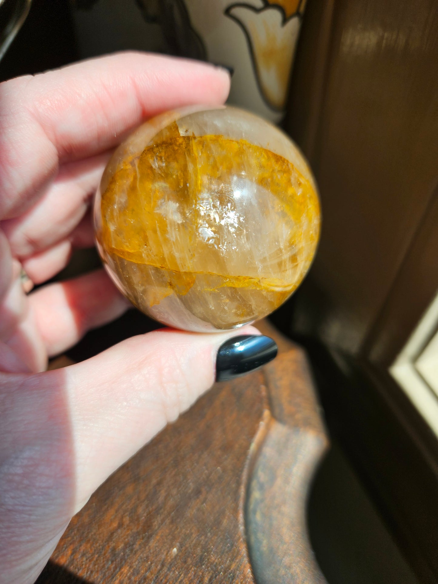 Golden Healer Fire Quartz Sphere B with Asterism