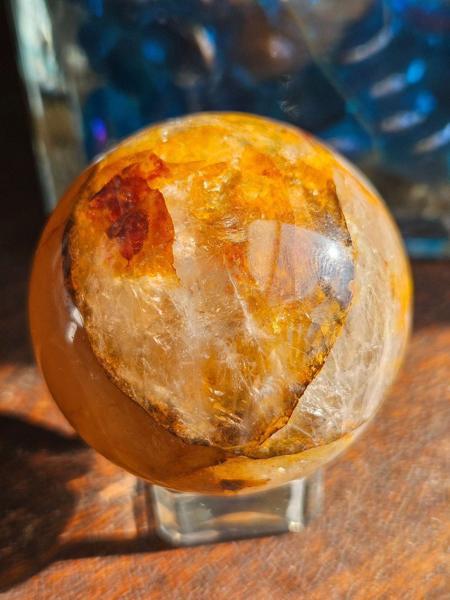 Golden Healer Fire Quartz Sphere C with Asterism