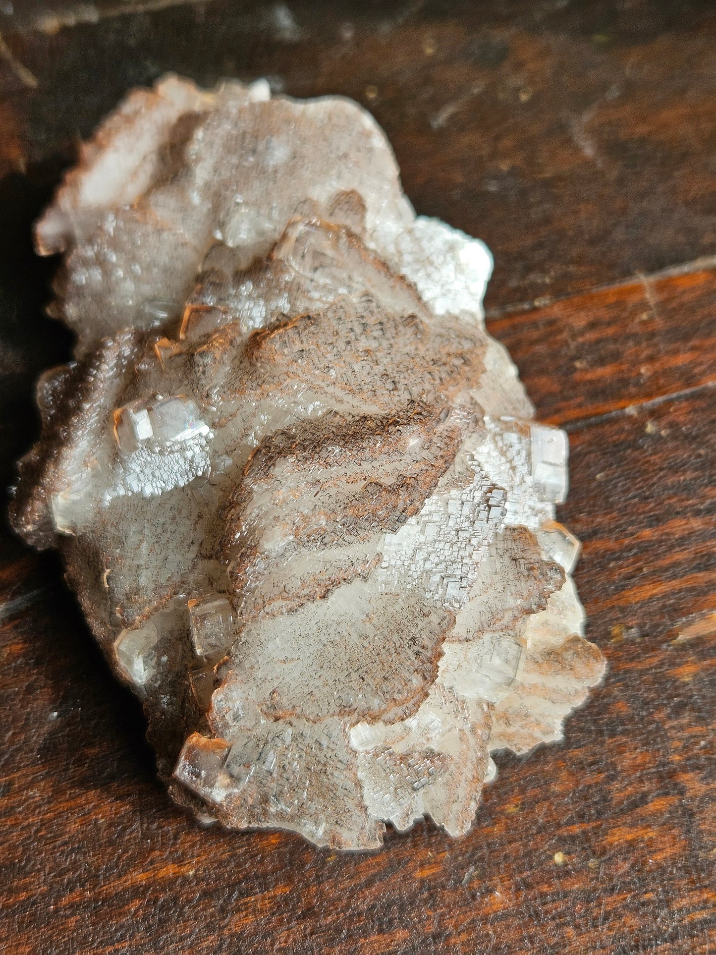 Calcite Cluster, Daye Locality — Iron Staining + Micro Pyrite — 11.9 oz
