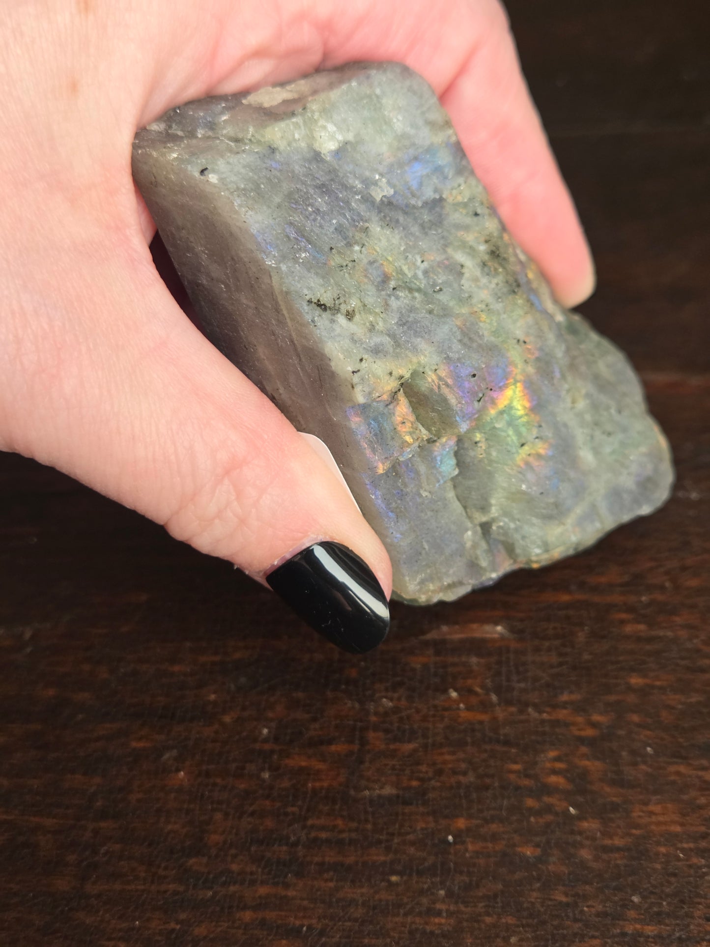 Labradorite Freeform Flash B Purple, Pink, Blue, and Golden flash!