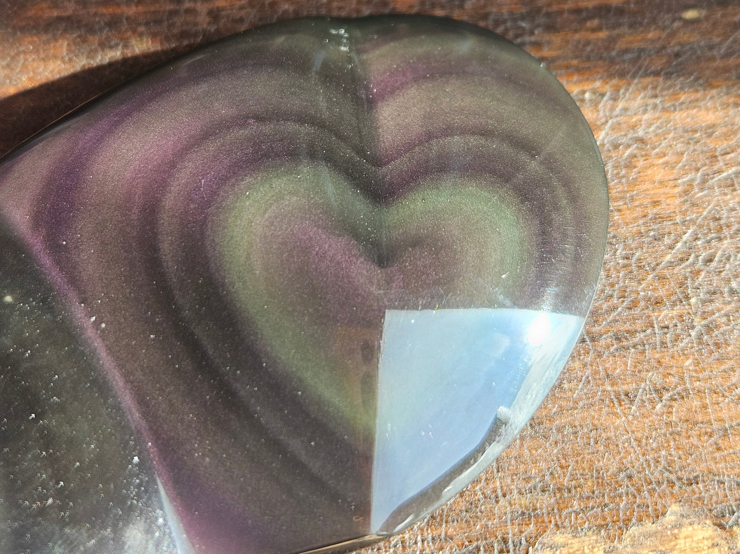 Obsidian Rainbow Double Heart