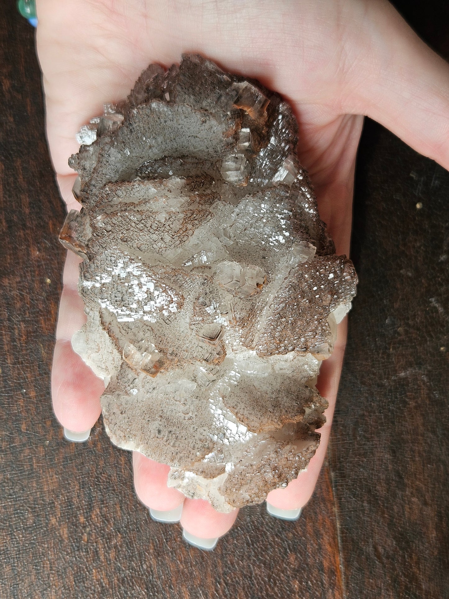 Calcite Cluster, Daye Locality — Iron Staining + Micro Pyrite — 11.9 oz