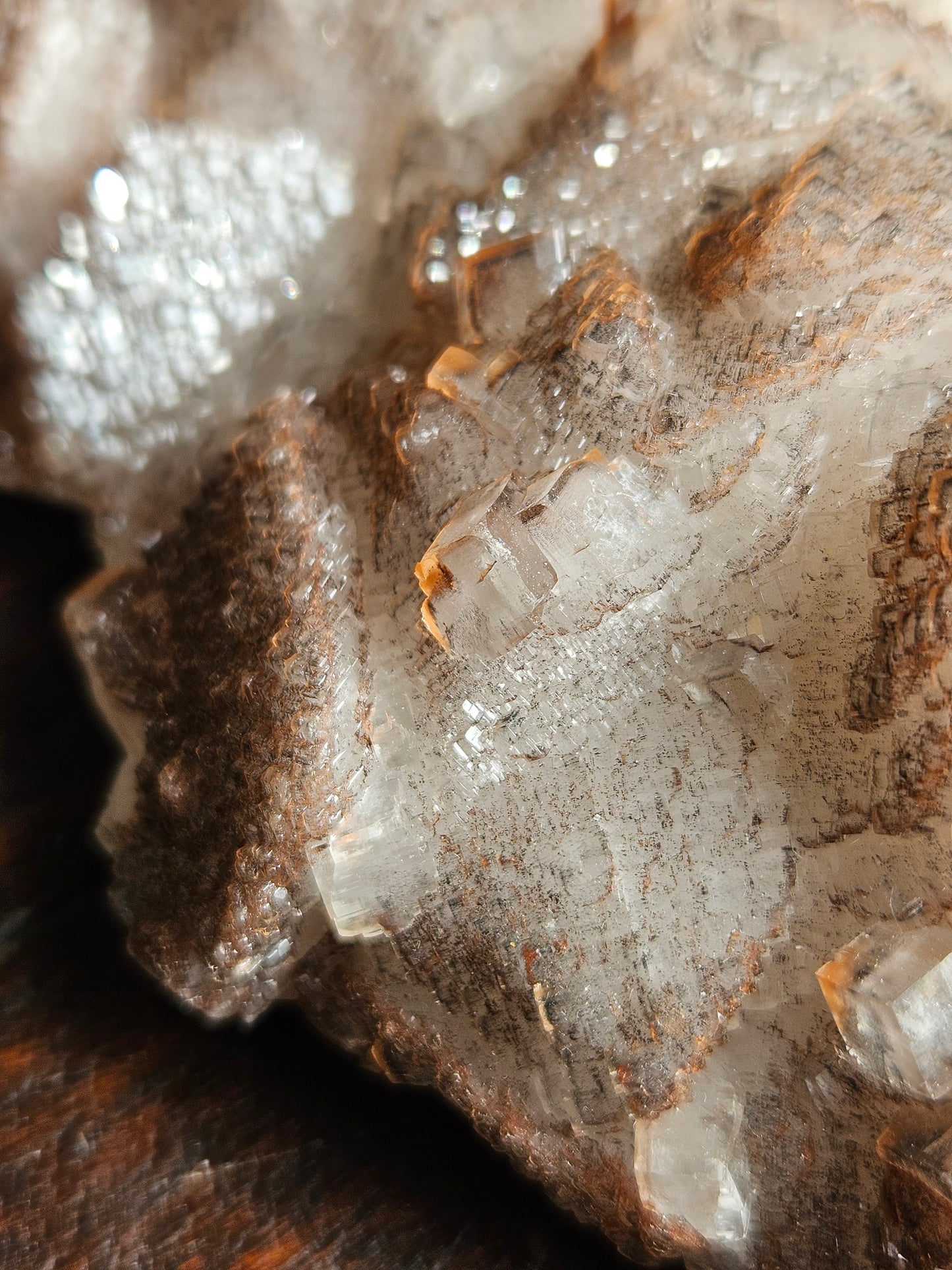 Calcite Cluster, Daye Locality — Iron Staining + Micro Pyrite — 11.9 oz