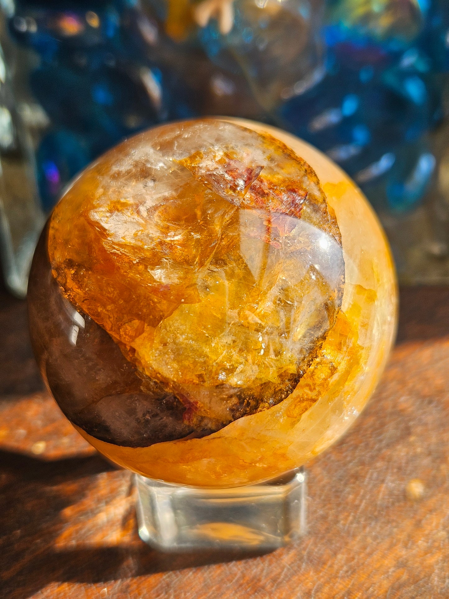 Golden Healer Fire Quartz Sphere C with Asterism